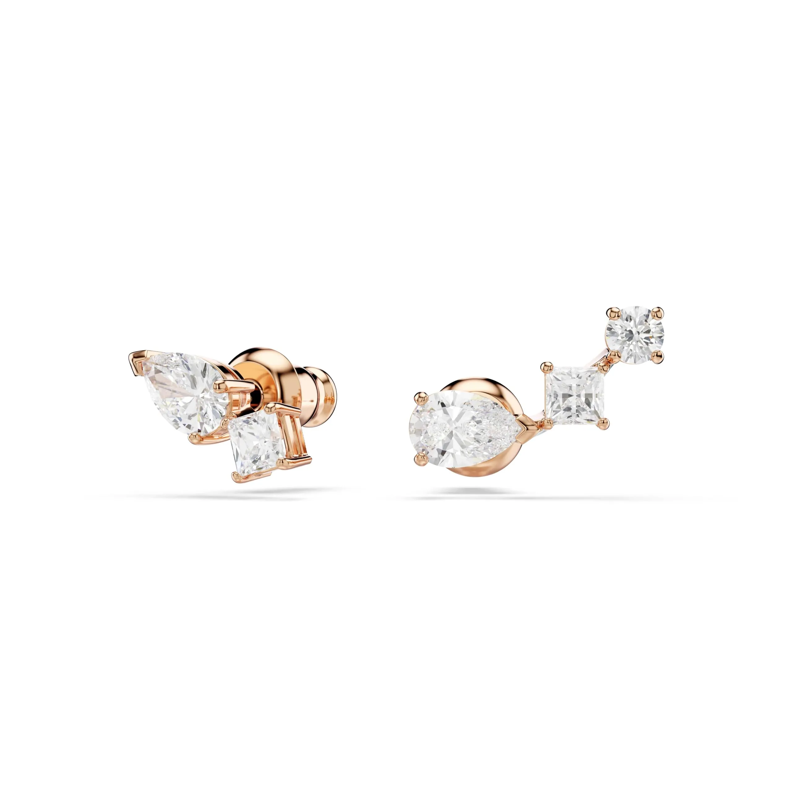 Swarovski Orecchini a lobo Mesmera, Design asimmetrico, Bianchi, Placcato color oro rosa - immagine 2