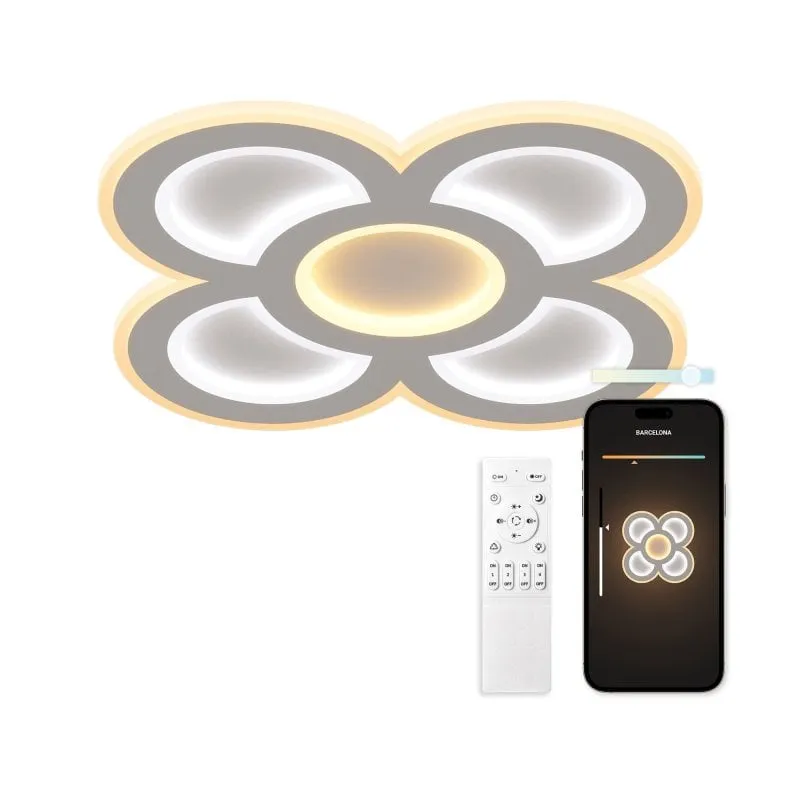 Plafoniera Ksix Barcelona Smartled CCT 40cm 90W WiFi Bianca con Assistenti Vocali - immagine 1