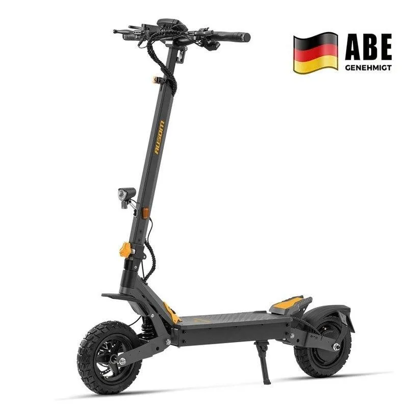 Monopattino elettrico Ausom L1 ABE 500W Autonomia 70km Sospensione 10" Grigio Giallo - immagine 1