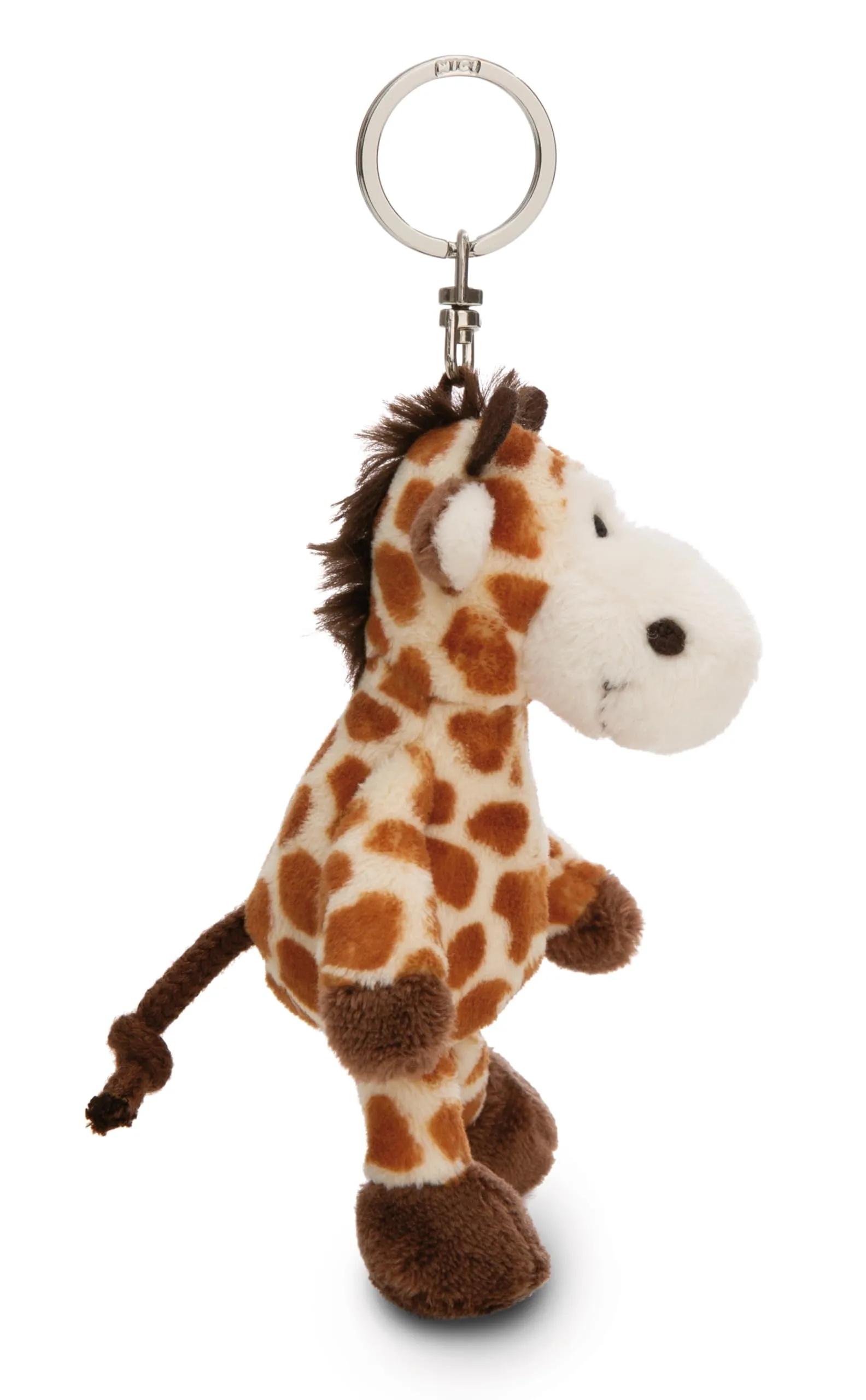 NICI 61852 Portachiavi a forma di giraffa, compagno fedele per lo zaino o la borsa di grandi e piccini, 10 cm, marrone - immagine 2