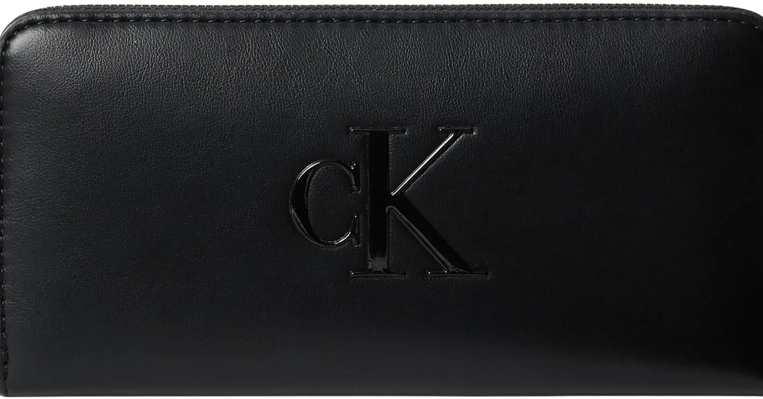 Calvin Klein Donna Portafoglio Bold Long Zip Around con Logo, Nero (Black), Taglia Unica - immagine 7