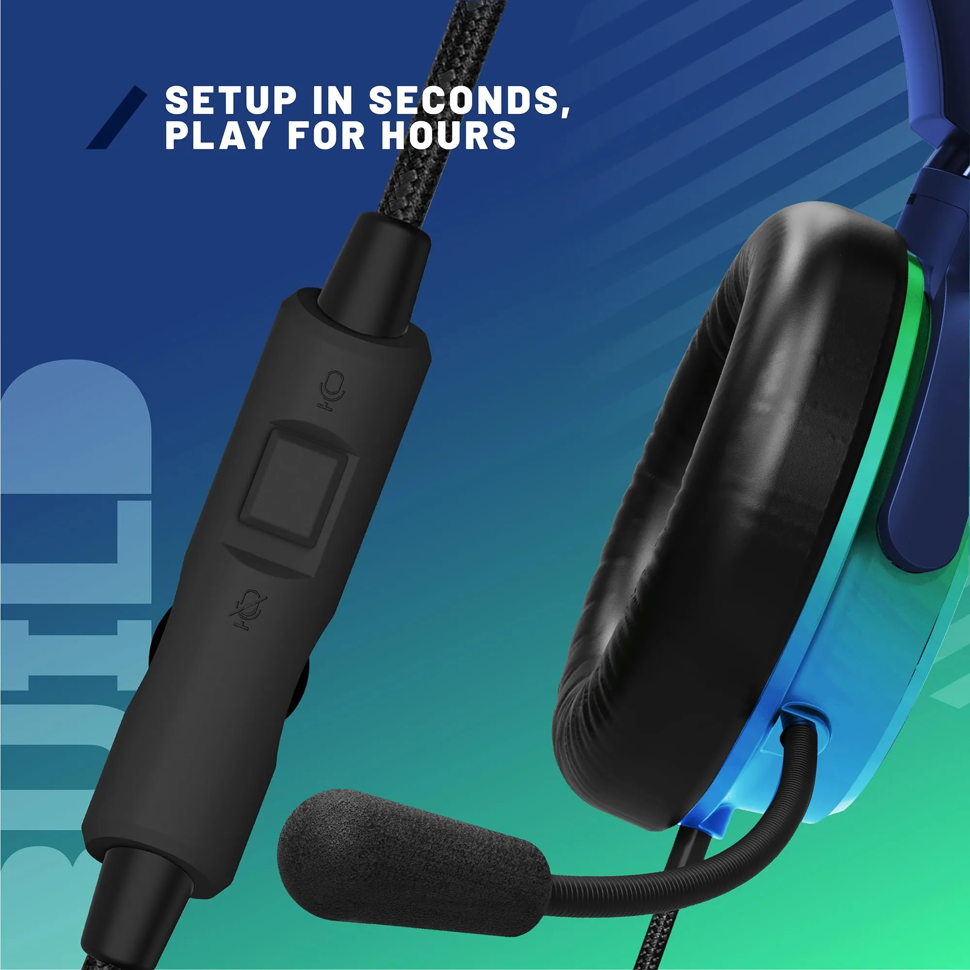 STEALTH C6-100 STRIKE Cuffie da Gaming - Verde e Blu, multipiattaforma compatibile con Xbox, PS, Switch, PC, cellulare e tablet. - immagine 7