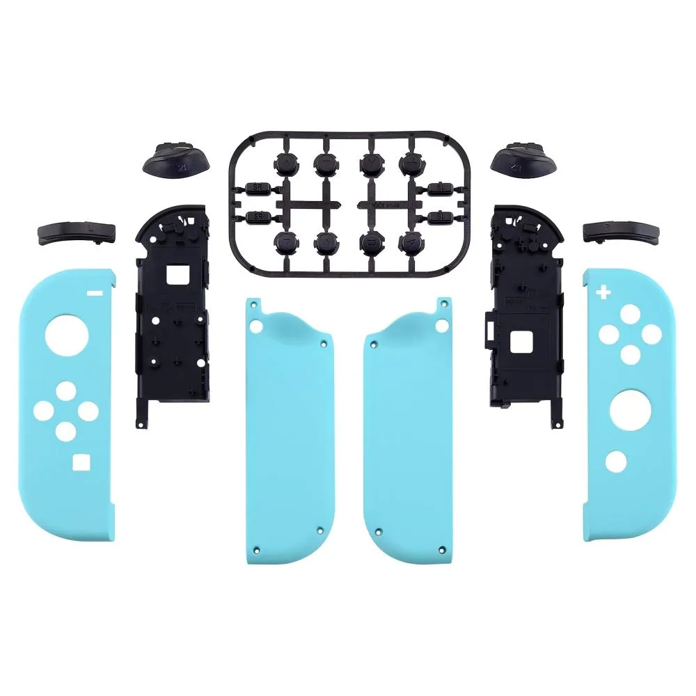 eXtremeRate Cover Joycon Scocca Tasti DIY Ricambio per Nintendo Switch/Switch OLED,Shell Grip Custodia Case Guscio Pulsanti per Joystick Controller,Senza Joycon-Celeste - immagine 2