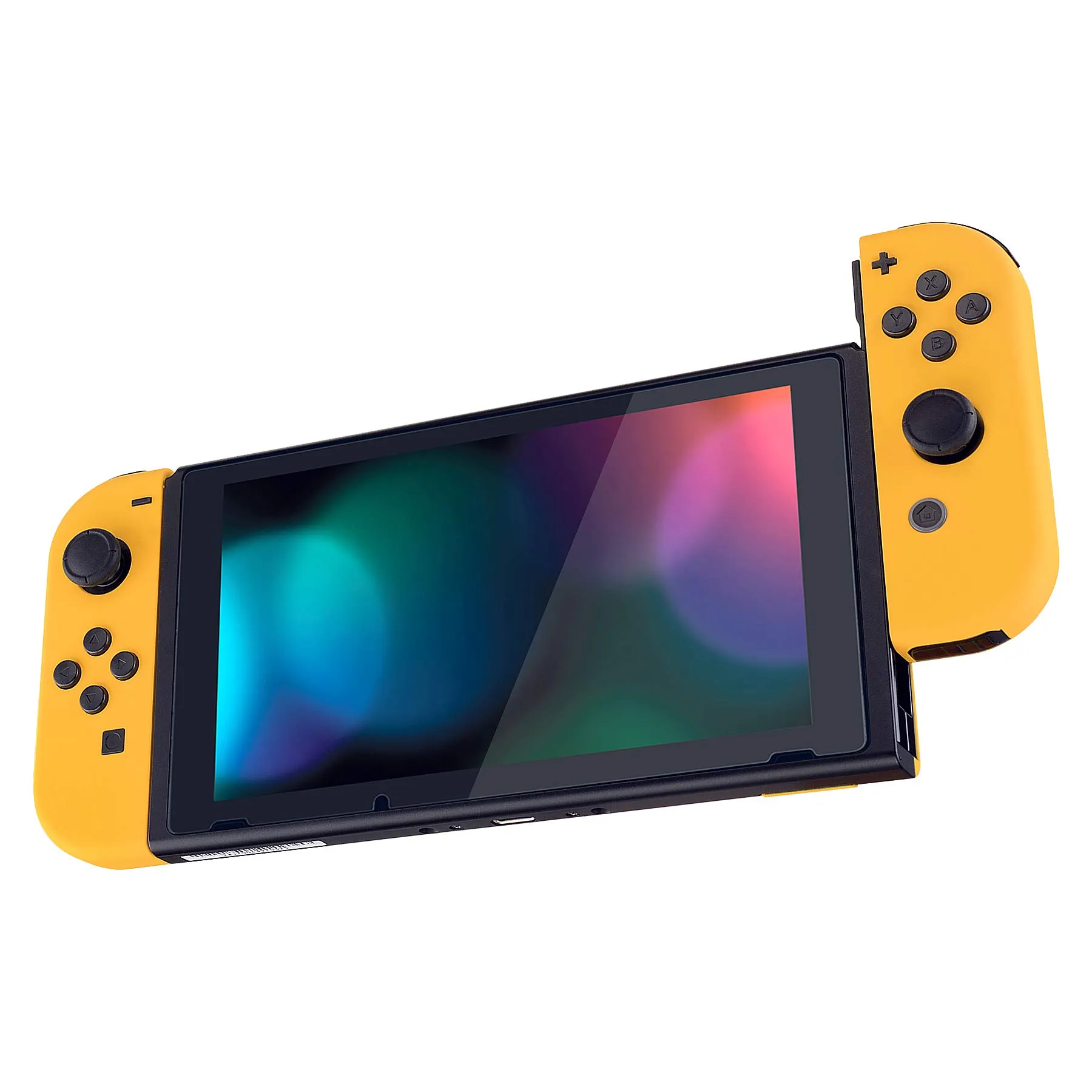 eXtremeRate Cover Joycon Scocca Tasti DIY Ricambio per Nintendo Switch/Switch OLED,Shell Grip Custodia Case Guscio Pulsanti per Joystick Controller,Senza Joycon-Giallo - immagine 4