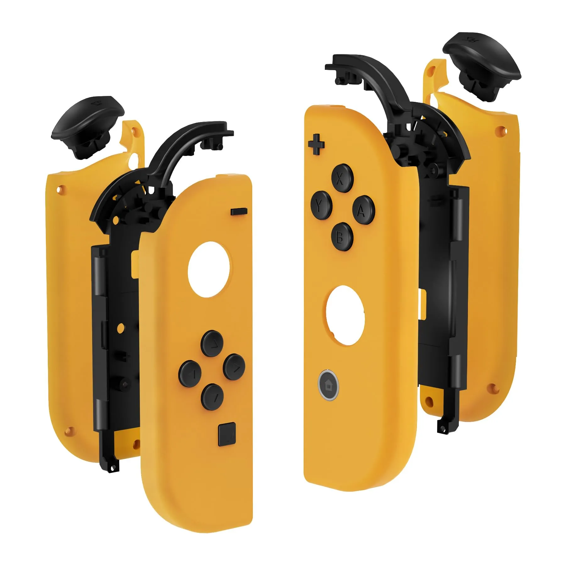 eXtremeRate Cover Joycon Scocca Tasti DIY Ricambio per Nintendo Switch/Switch OLED,Shell Grip Custodia Case Guscio Pulsanti per Joystick Controller,Senza Joycon-Giallo - immagine 8