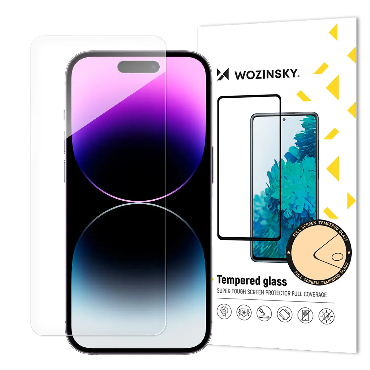 WZK Pellicola protettiva per Apple iPhone 15 Pro, vetro schermato, colla totale - immagine 1