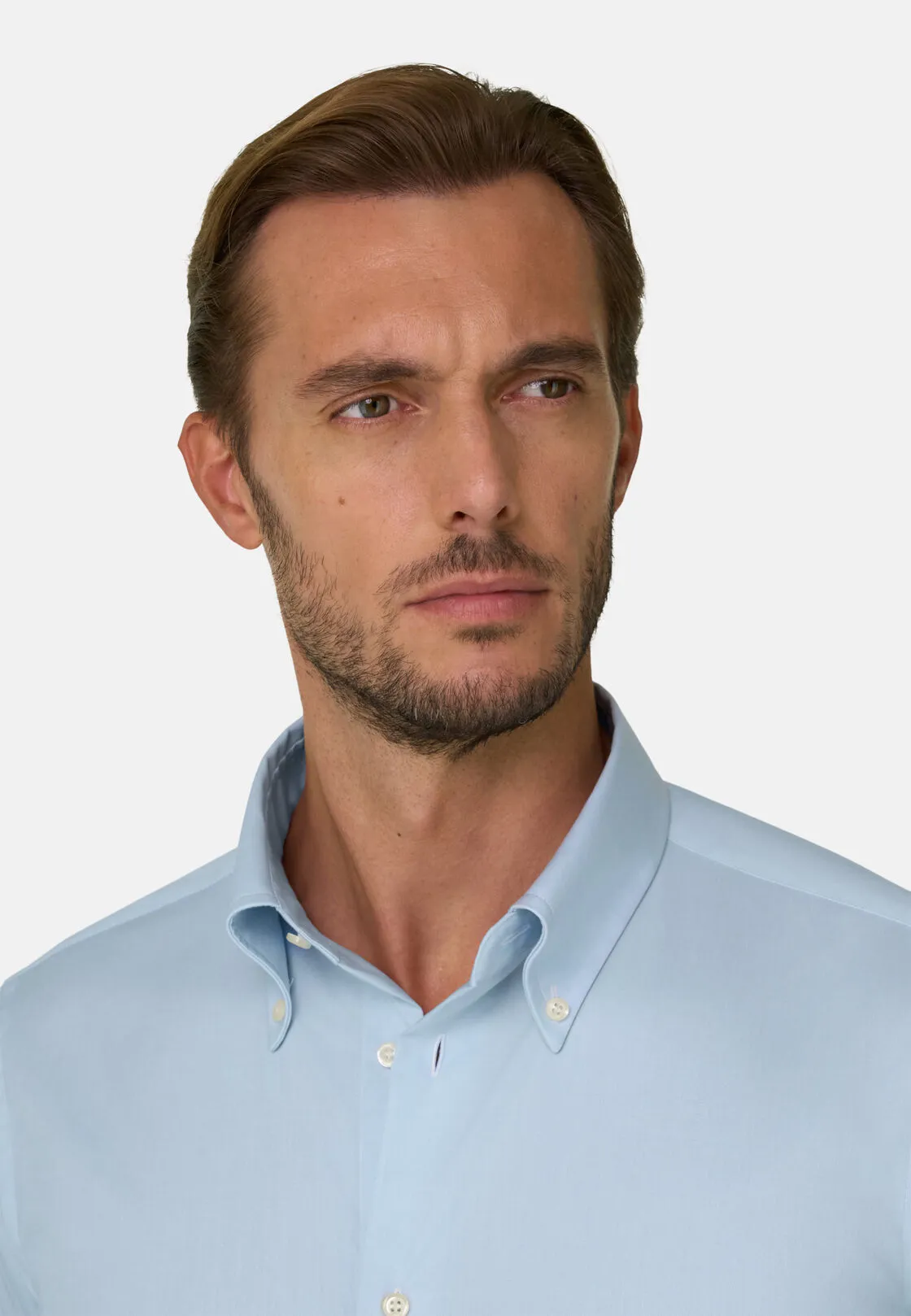 Boggi, Camicia In Pin Point Di Cotone Regular Fit, Uomo, Azzurro, Taglia: 37 - immagine 3