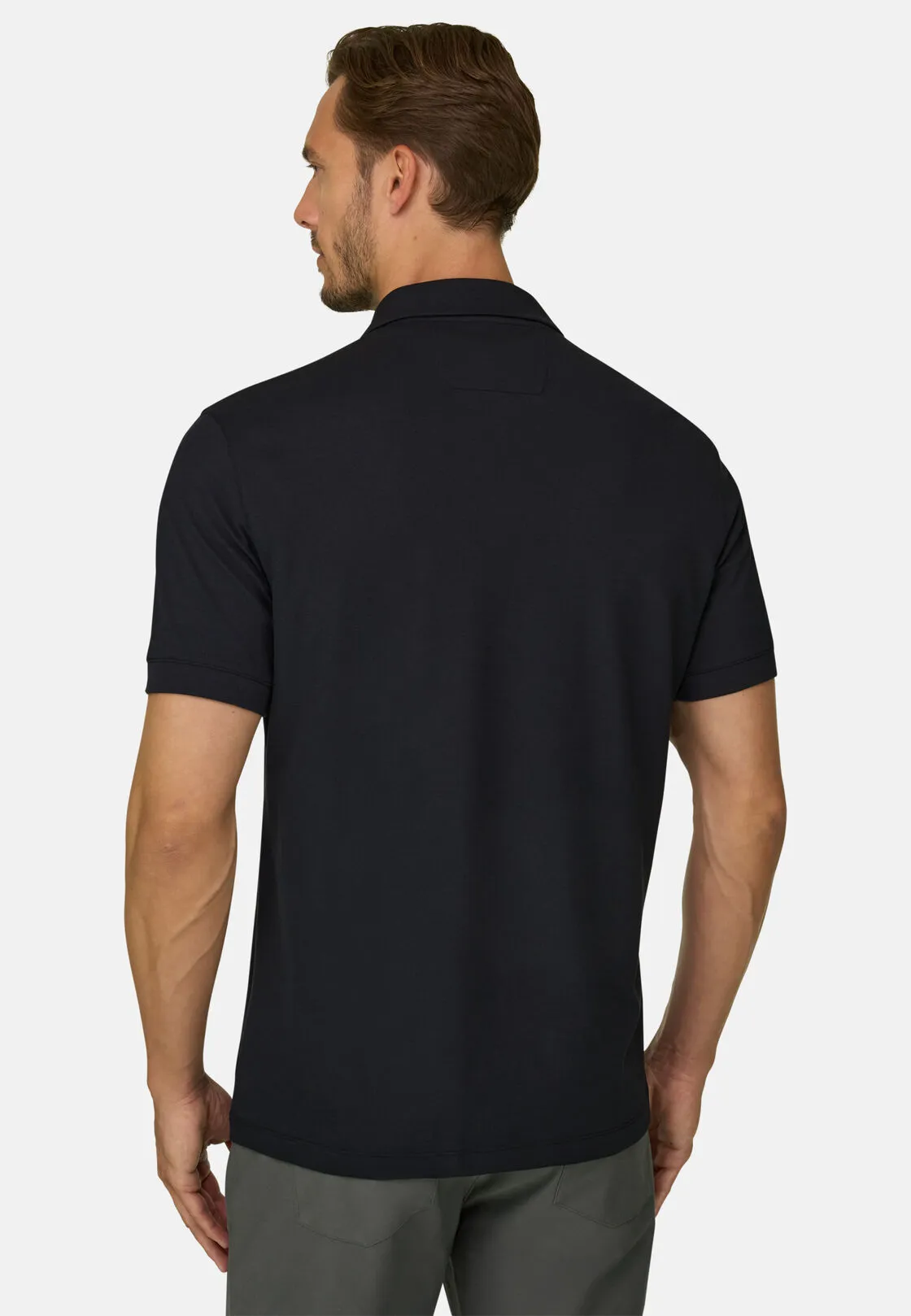 Boggi, Polo In Piqué Misto Cotone Elasticizzato Cool Jade, Uomo, Nero, Taglia: XXXL - immagine 4
