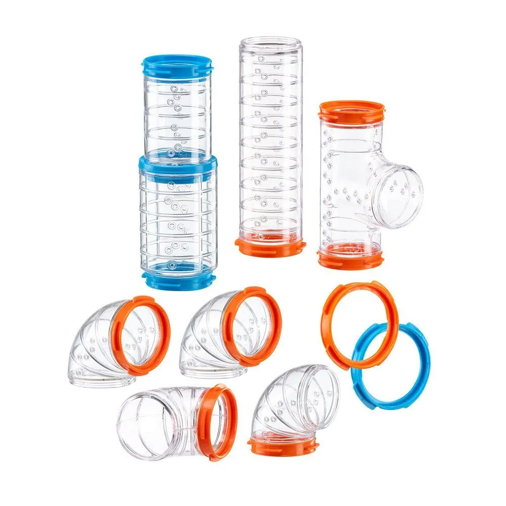 Ferplast Set Tubi Criceto, Tunnel Criceto Curve e Raccordi Inclusi, Giochi per Criceti, Totale 9 pezzi, - immagine 1