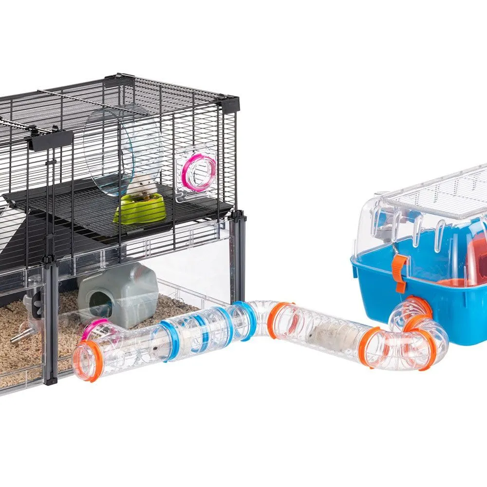 Ferplast Set Tubi Criceto, Tunnel Criceto Curve e Raccordi Inclusi, Giochi per Criceti, Totale 9 pezzi, - immagine 3