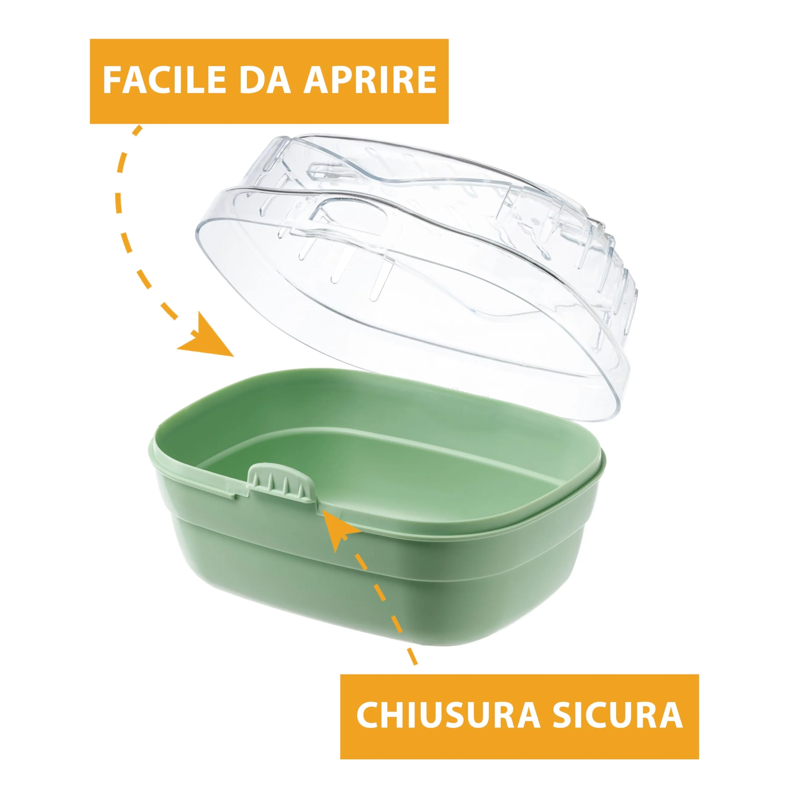Ferplast Trasportino per criceti e altri piccoli roditori ALADINO SMALL Fessure di ventilazione, Comoda maniglia, Chiusura sicura, 20 x 16 x h 13,5 cm Verde - immagine 4