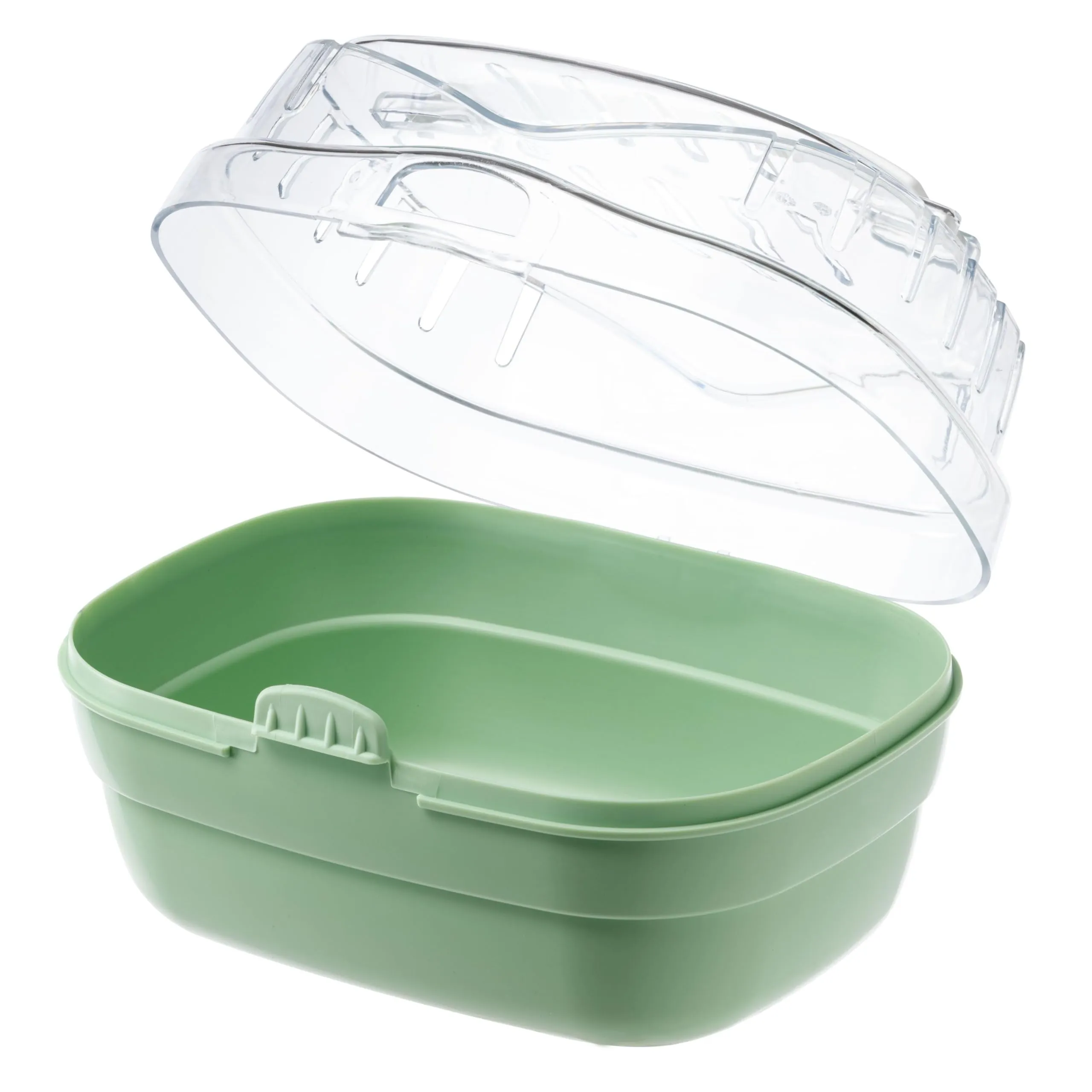 Ferplast Trasportino per criceti e altri piccoli roditori ALADINO SMALL Fessure di ventilazione, Comoda maniglia, Chiusura sicura, 20 x 16 x h 13,5 cm Verde - immagine 7