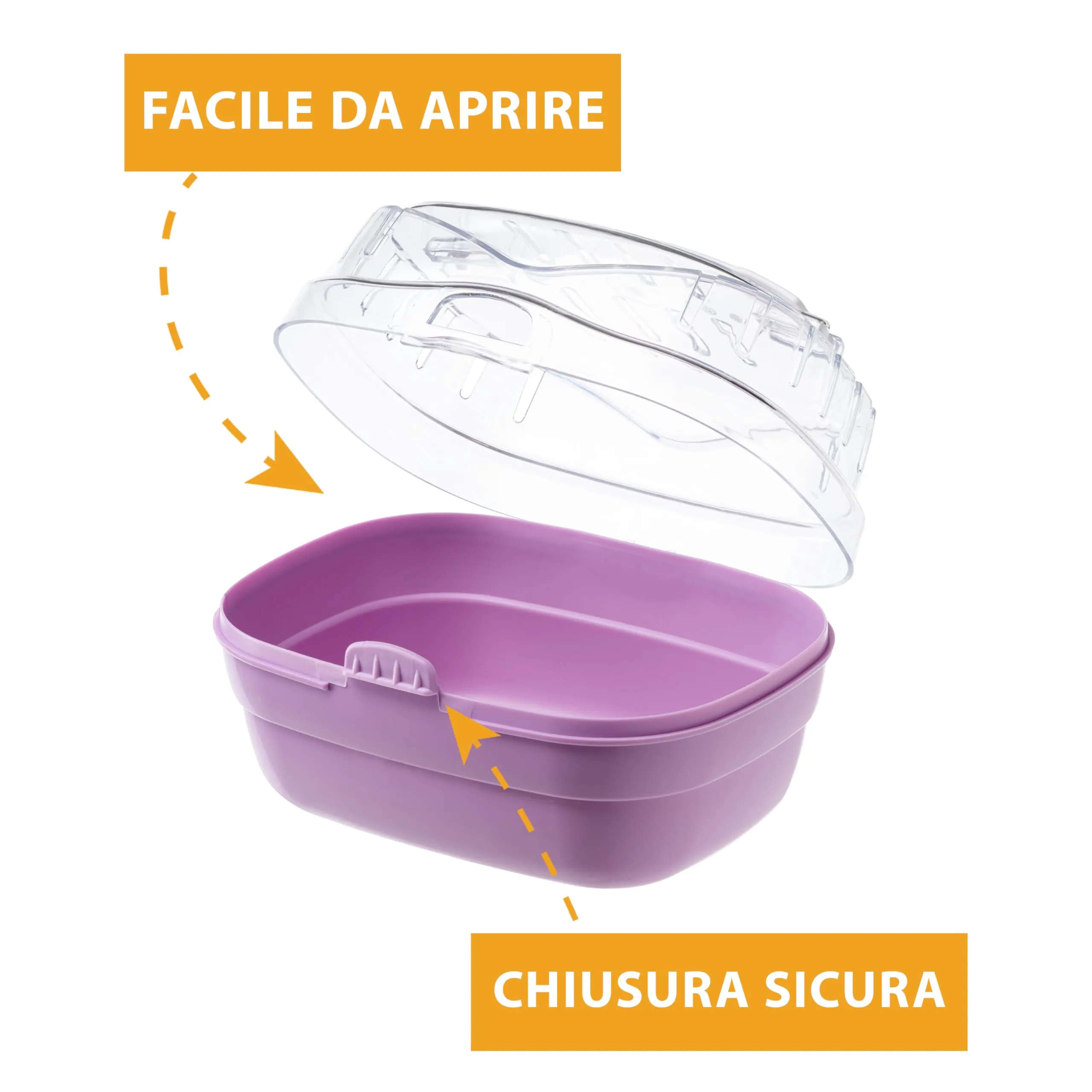 Ferplast Trasportino per criceti e altri piccoli roditori ALADINO SMALL Plastica resistente, Fessure di ventilazione, Maniglia, Chiusura sicura, 20 x 16 x h 13,5 cm Fucsia - immagine 4