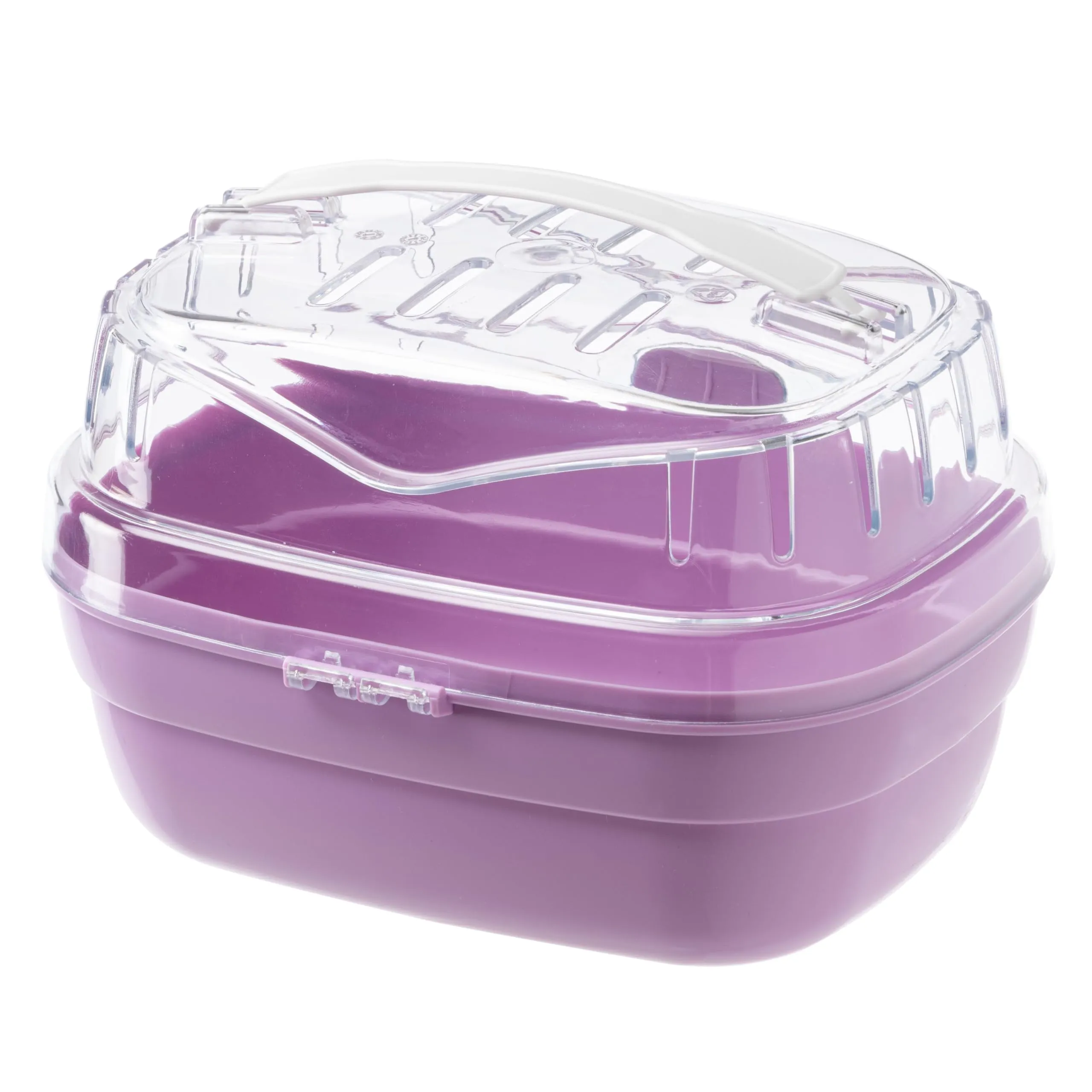Ferplast Trasportino per criceti e altri piccoli roditori ALADINO SMALL Plastica resistente, Fessure di ventilazione, Maniglia, Chiusura sicura, 20 x 16 x h 13,5 cm Fucsia - immagine 8