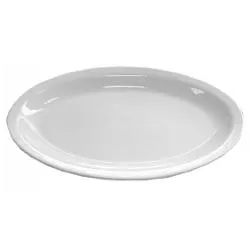 Piatto portata Porcellana (24cm) ovale ROMA Bianco - immagine 1