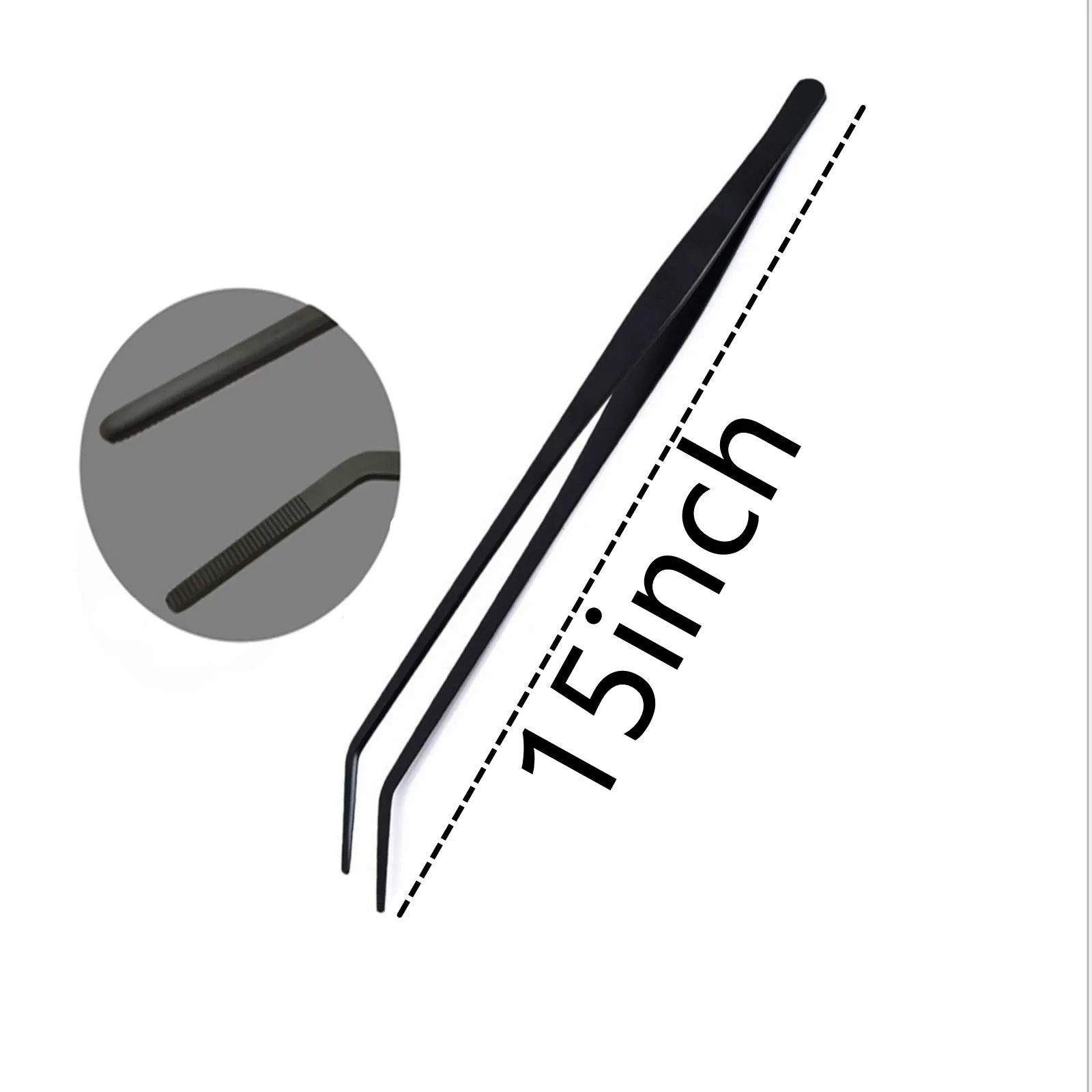 Pinzette curve per acquario, 38,1 cm, in acciaio inossidabile, con rivestimento anti-carbonizzazione e carbonizzazione, antiruggine e rettili lunghi, per piante acquatiche, ragni, serpenti e - immagine 5