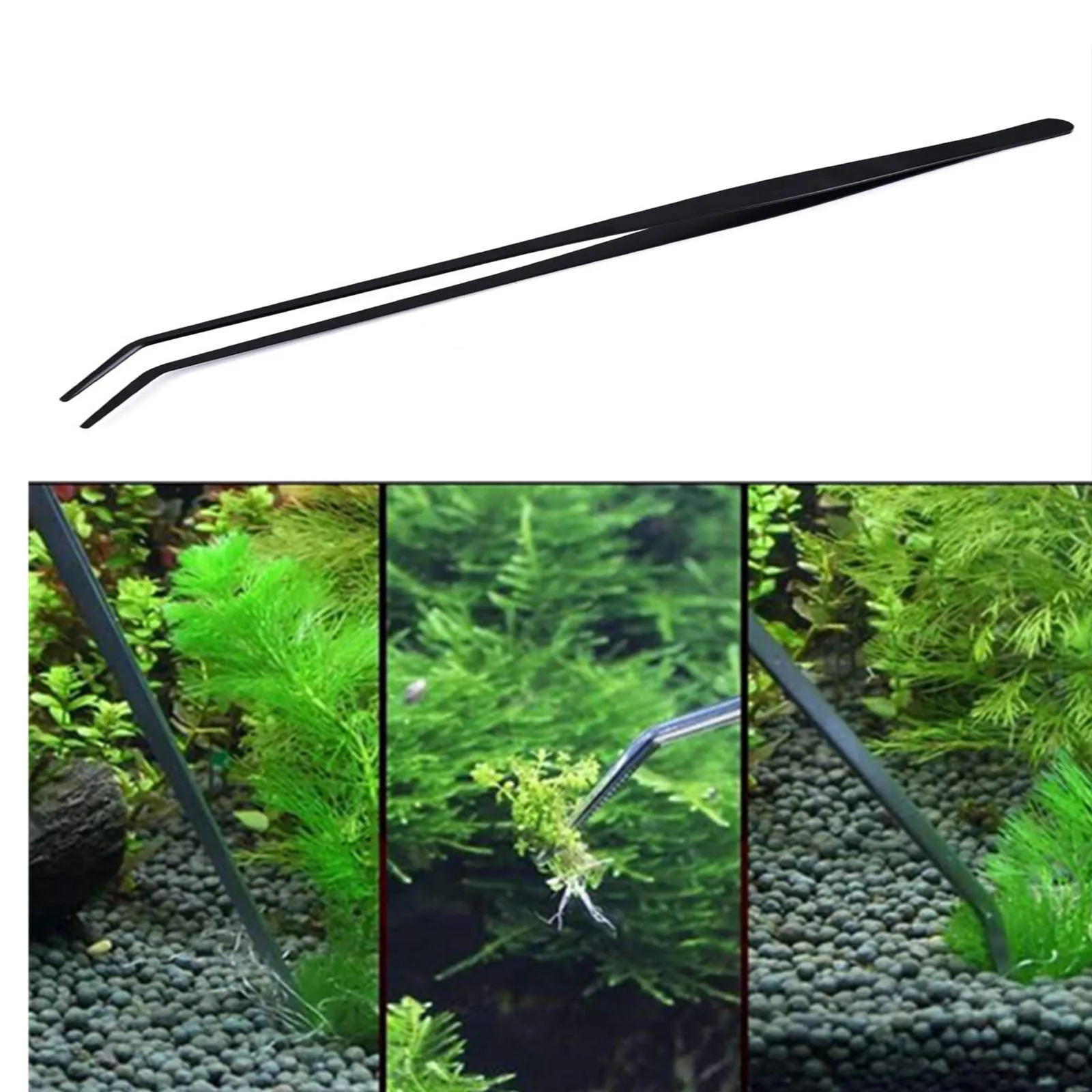 Pinzette curve per acquario, 38,1 cm, in acciaio inossidabile, con rivestimento anti-carbonizzazione e carbonizzazione, antiruggine e rettili lunghi, per piante acquatiche, ragni, serpenti e - immagine 6