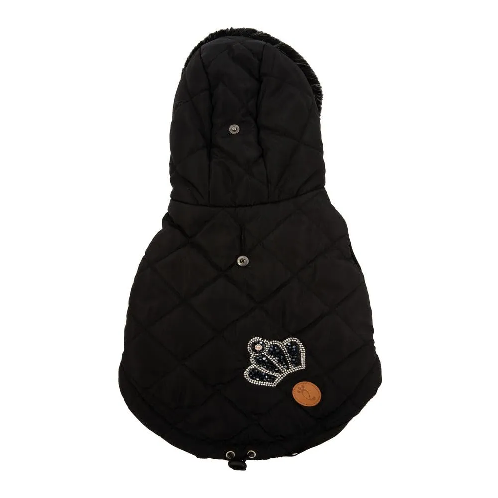 Preziosi Pet - Giubboto Imbottito Caldo Per Cane, Giacca Comfort Taglia Piccola Media 35 Cm, Chiusura Regolabile A Clip, Cappuccio Removibile E Foro Per Guinzaglio. Dotato Di Bottone Ferma Cappuccio - immagine 3