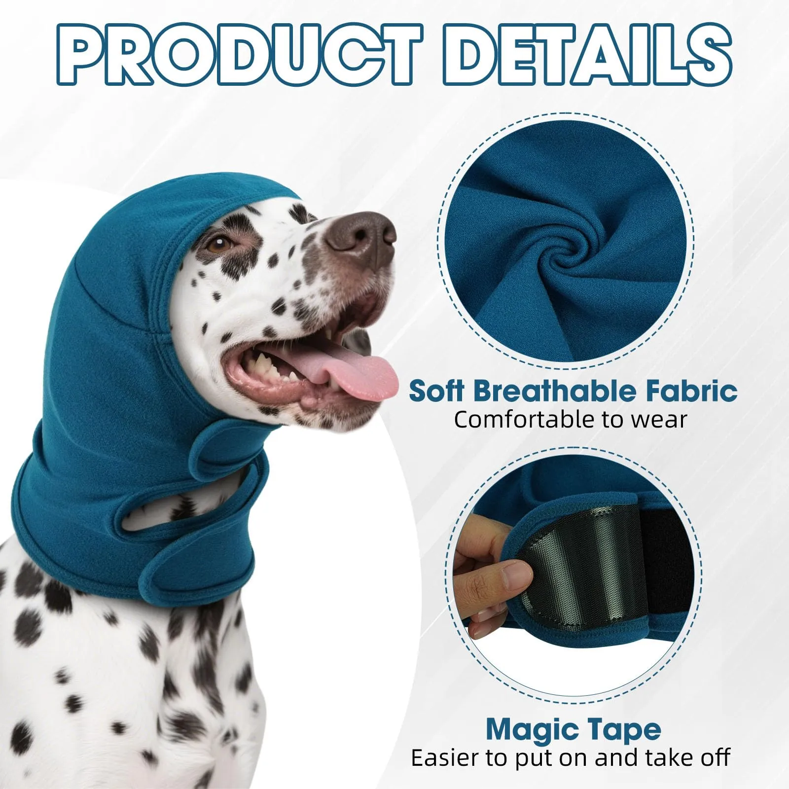 IECOii Protezioni per le orecchie per cani, paraorecchie per cani, protezione dal rumore, paraorecchie per cani, paraorecchie per animali domestici, fascia per orecchie per animali domestici, fascia - immagine 3