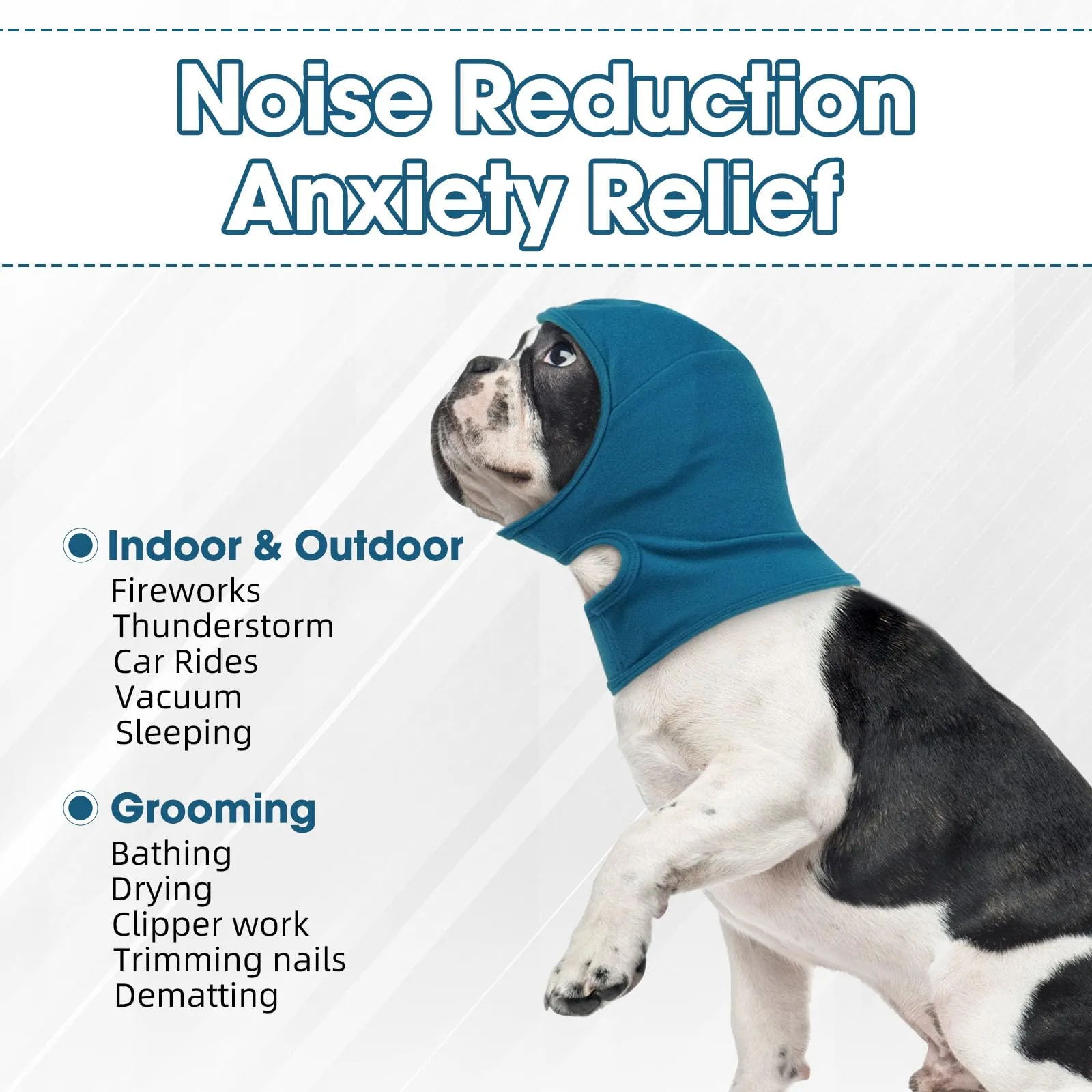 IECOii Protezioni per le orecchie per cani, paraorecchie per cani, protezione dal rumore, paraorecchie per cani, paraorecchie per animali domestici, fascia per orecchie per animali domestici, fascia - immagine 4