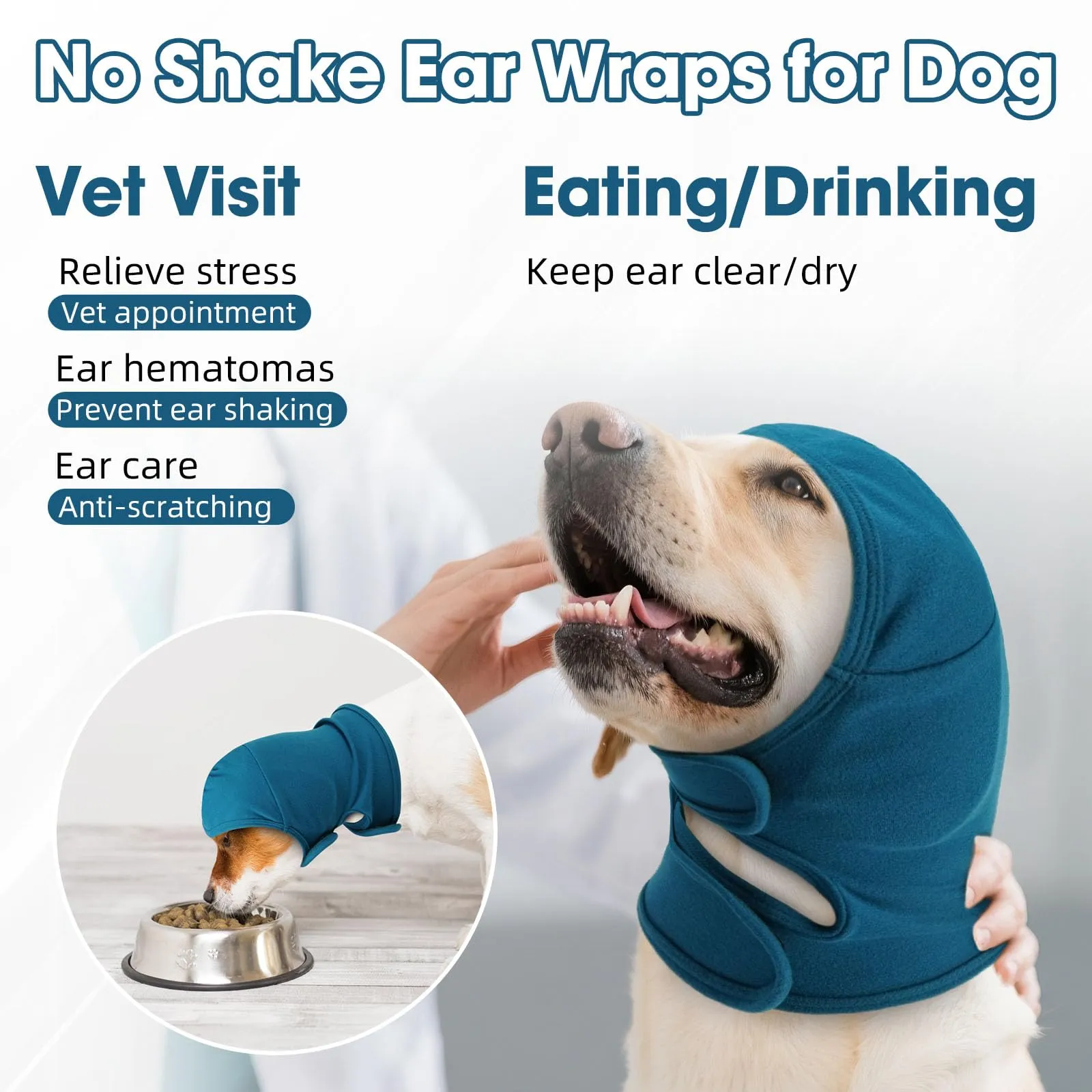 IECOii Protezioni per le orecchie per cani, paraorecchie per cani, protezione dal rumore, paraorecchie per cani, paraorecchie per animali domestici, fascia per orecchie per animali domestici, fascia - immagine 5