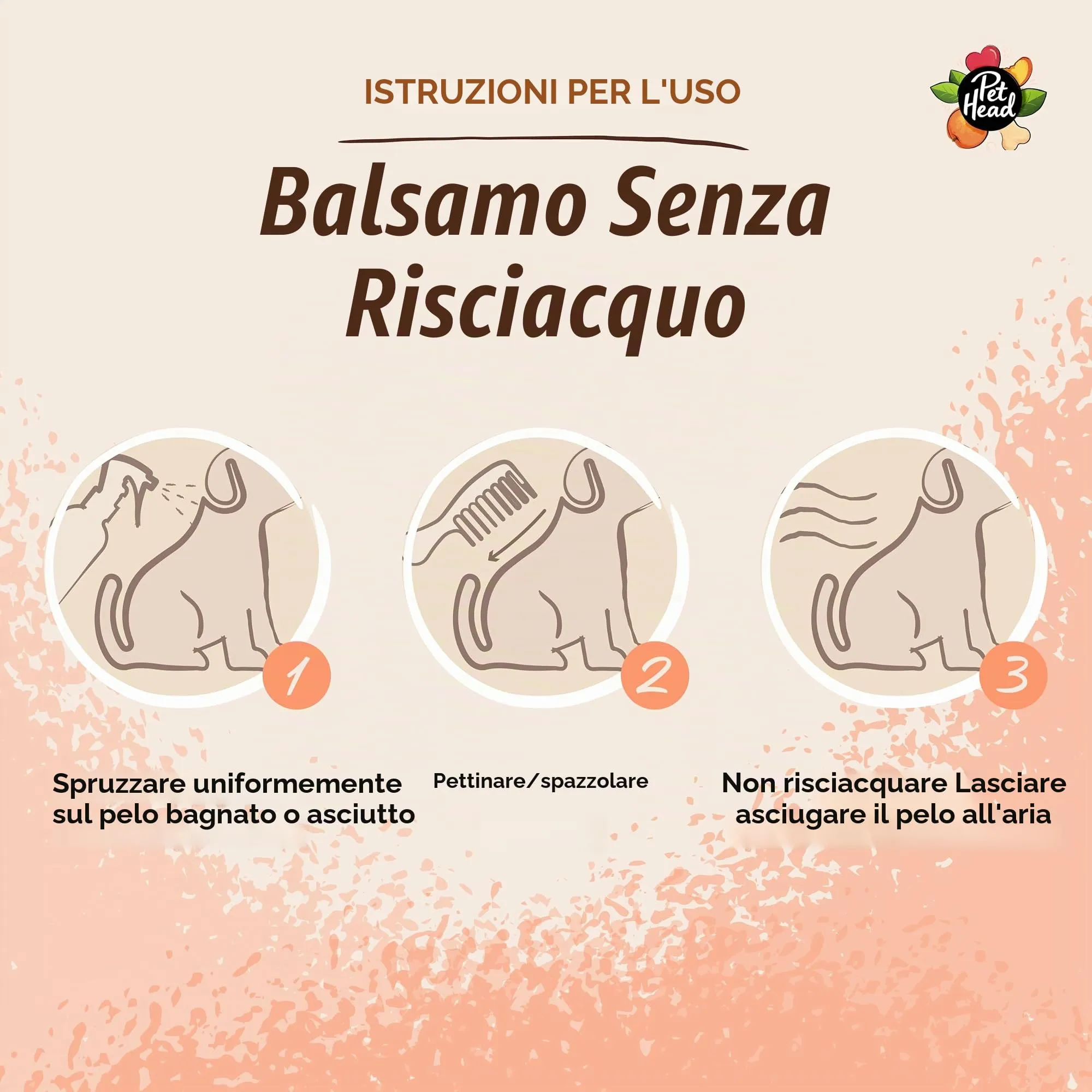Balsamo Spray per Cani Senza Risciacquo Quick Fix Pet Head | Pesca | 300 ml - immagine 5