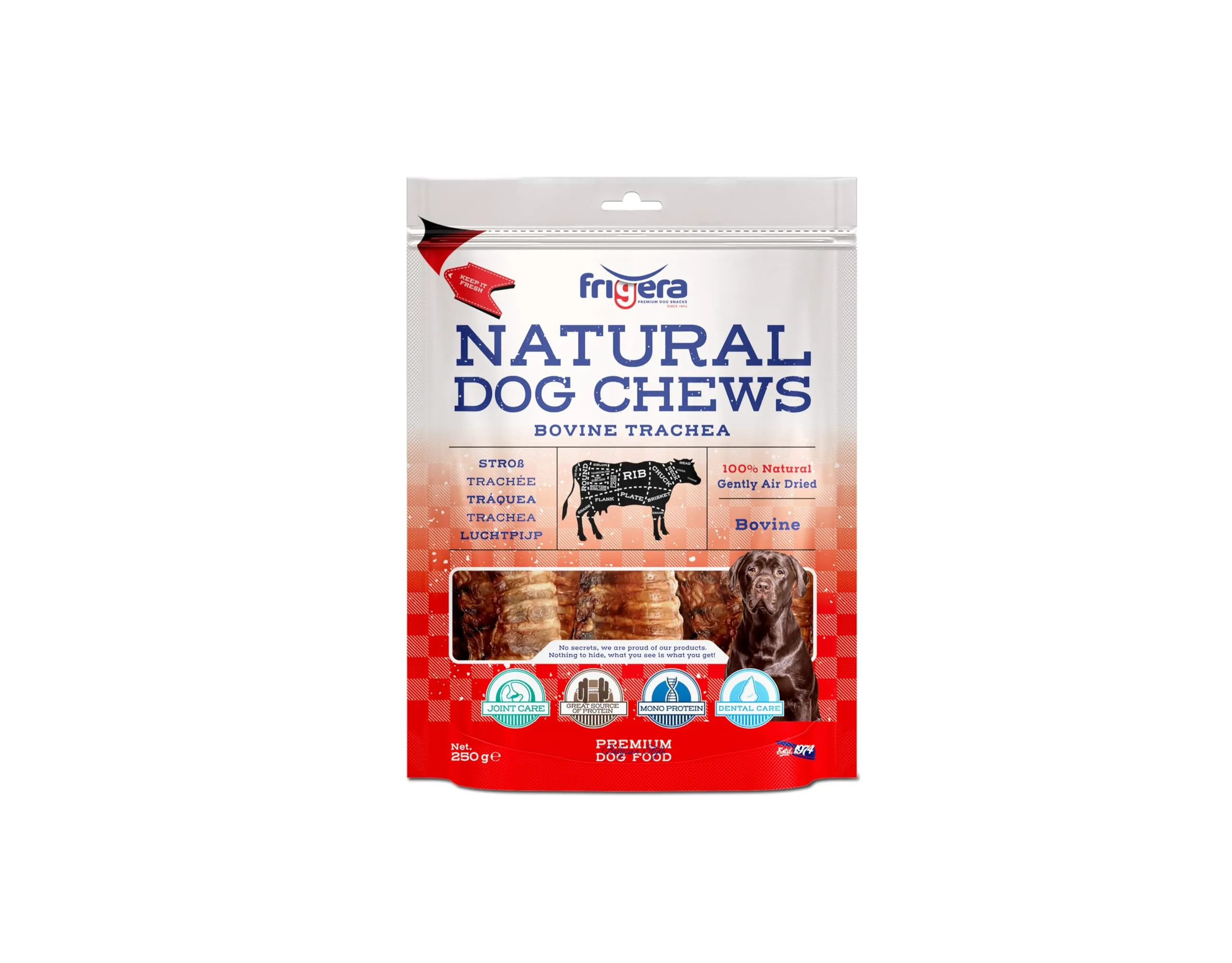 Frigera Stroß 250 g – manzo, naturale, ricco di proteine, per cani, senza glutine e cereali, snack per cani di alta qualità senza additivi - immagine 2