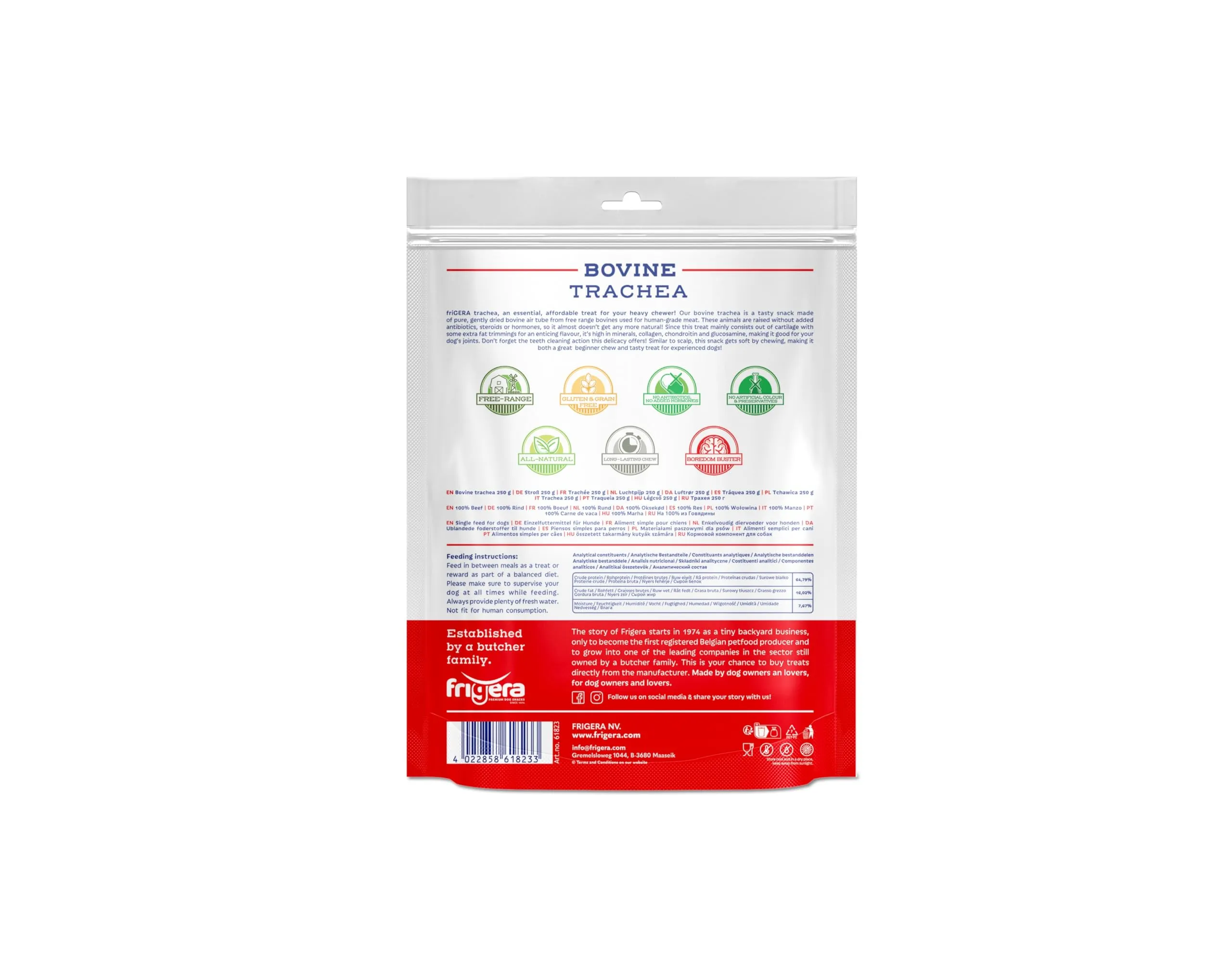 Frigera Stroß 250 g – manzo, naturale, ricco di proteine, per cani, senza glutine e cereali, snack per cani di alta qualità senza additivi - immagine 3