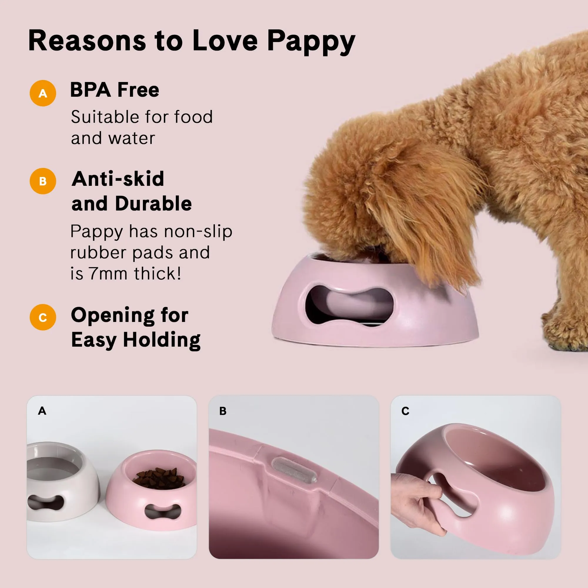 United Pets Pappy Ciotola Grande per Cani, Eco-Friendly, di Design, Made in Italy, Lilla, Capacità 2200ml - immagine 4