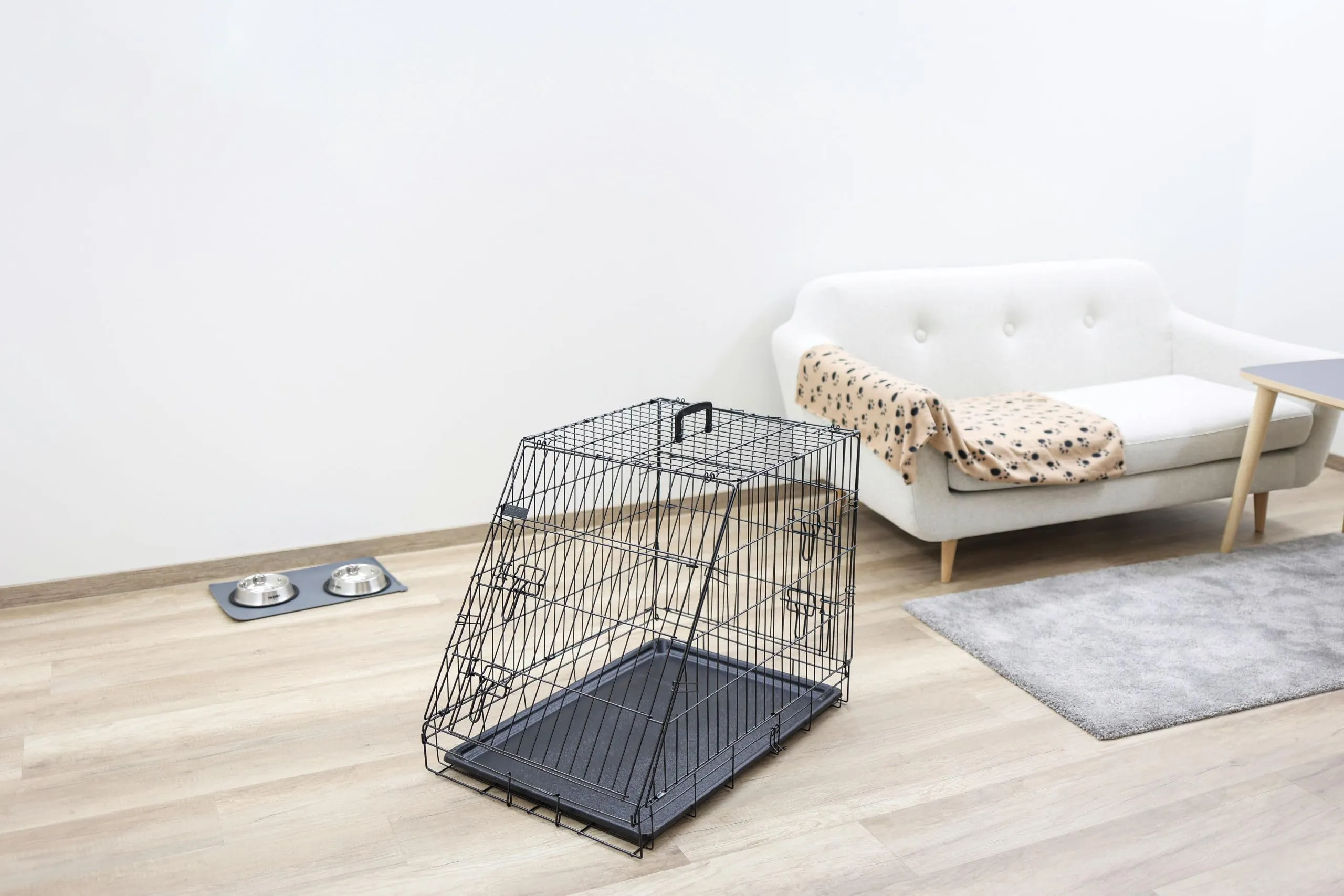 Kerbl Pet Scatola di trasporto in rete metallica, trasportino per cani, nero, 107x74x85 cm, pieghevole, metallo, cani, con due porte, per viaggio o casa - immagine 3