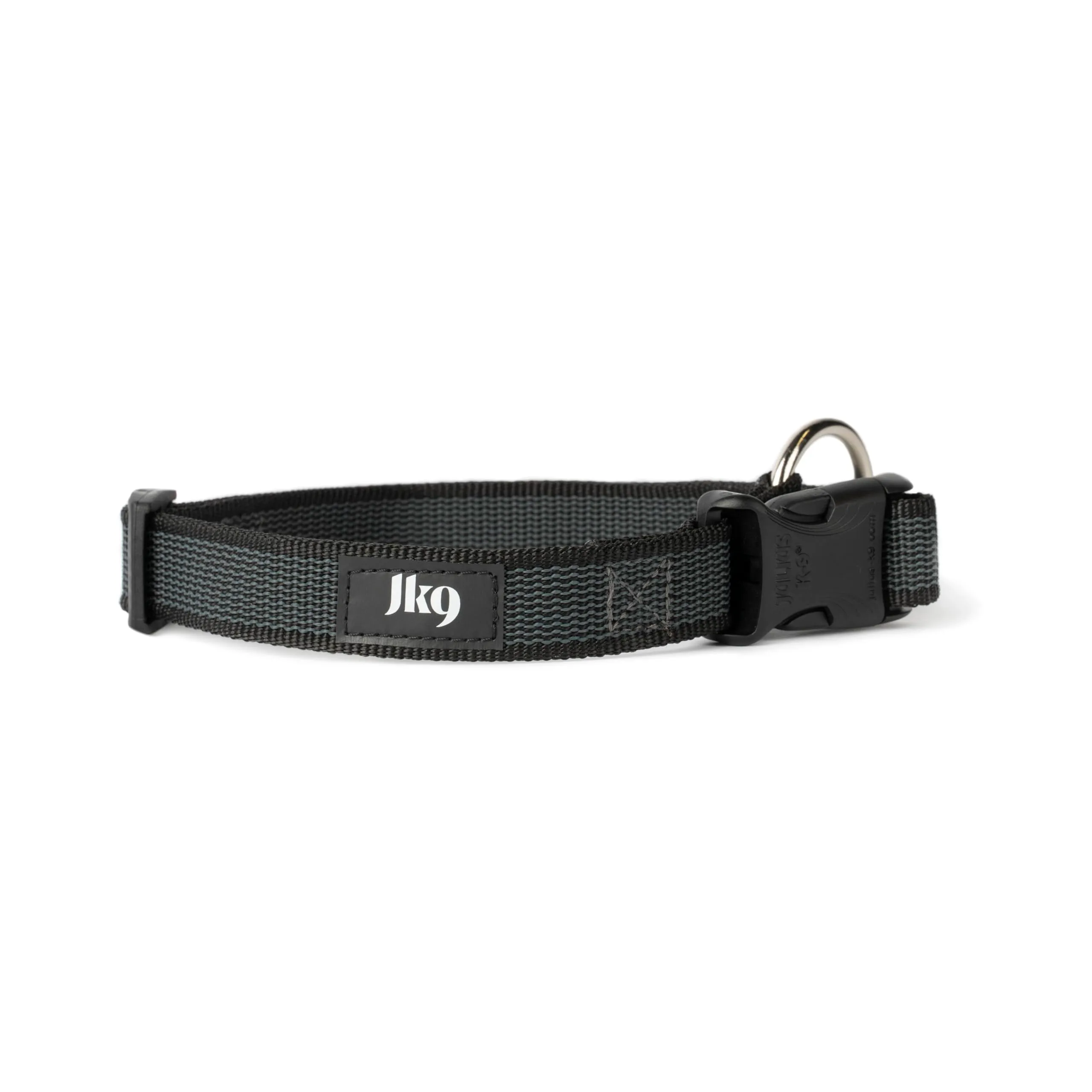 Collare K9 serie Color & Grey, 25 mm x 39-65 cm, nero-grigio - immagine 2