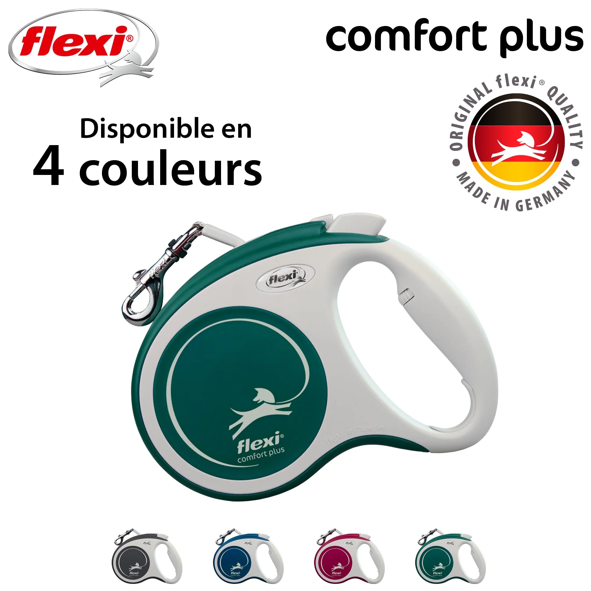 flexi Comfort Plus M Guinzaglio Allungabile 5 m, 25 kg, Verde - immagine 5