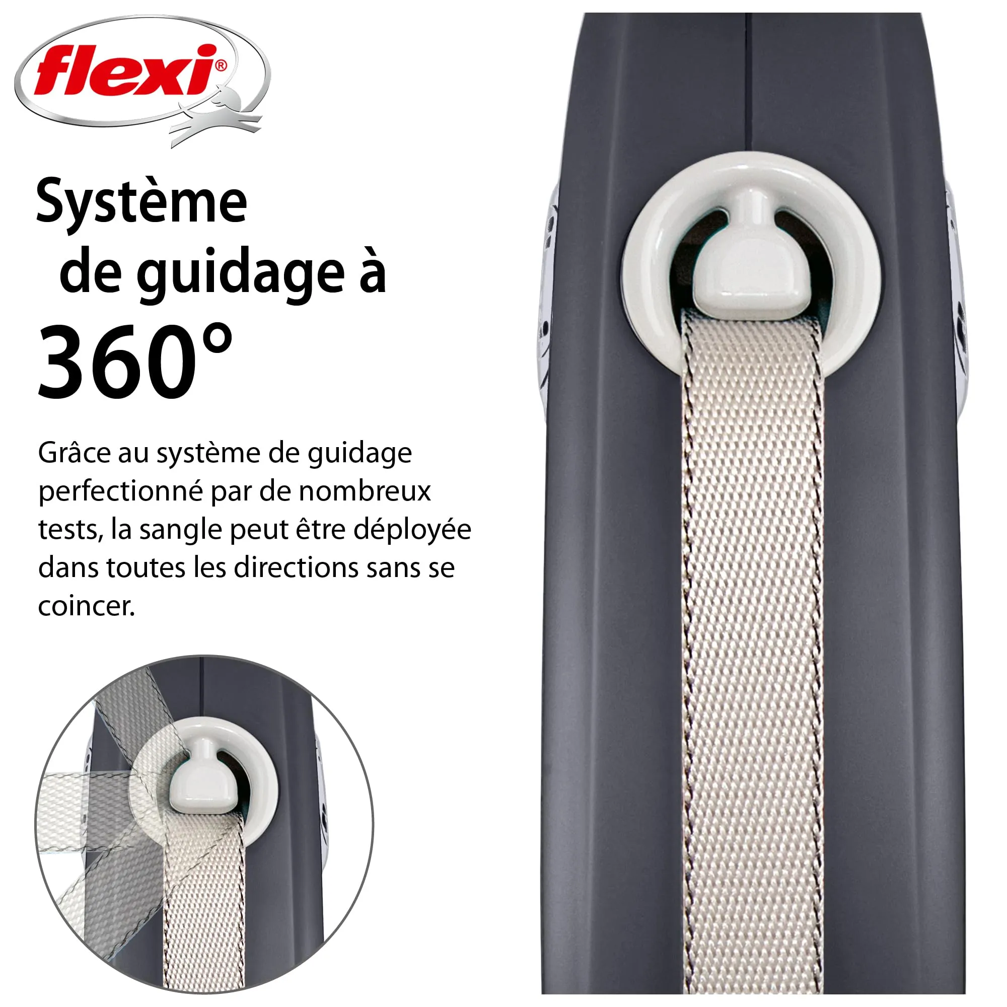 flexi Comfort Plus M Guinzaglio Allungabile 5 m, 25 kg, Antracite - immagine 3