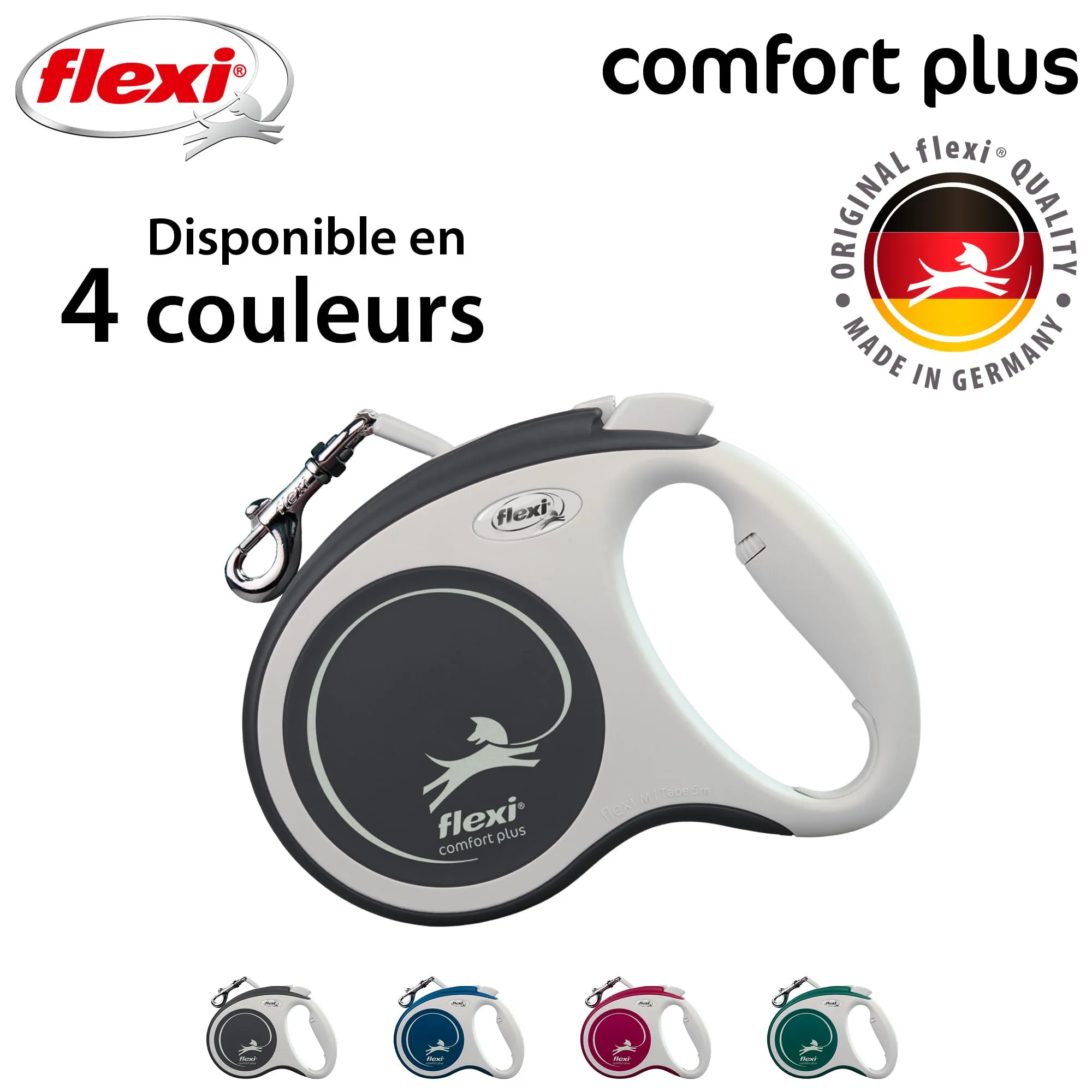 flexi Comfort Plus M Guinzaglio Allungabile 5 m, 25 kg, Antracite - immagine 5