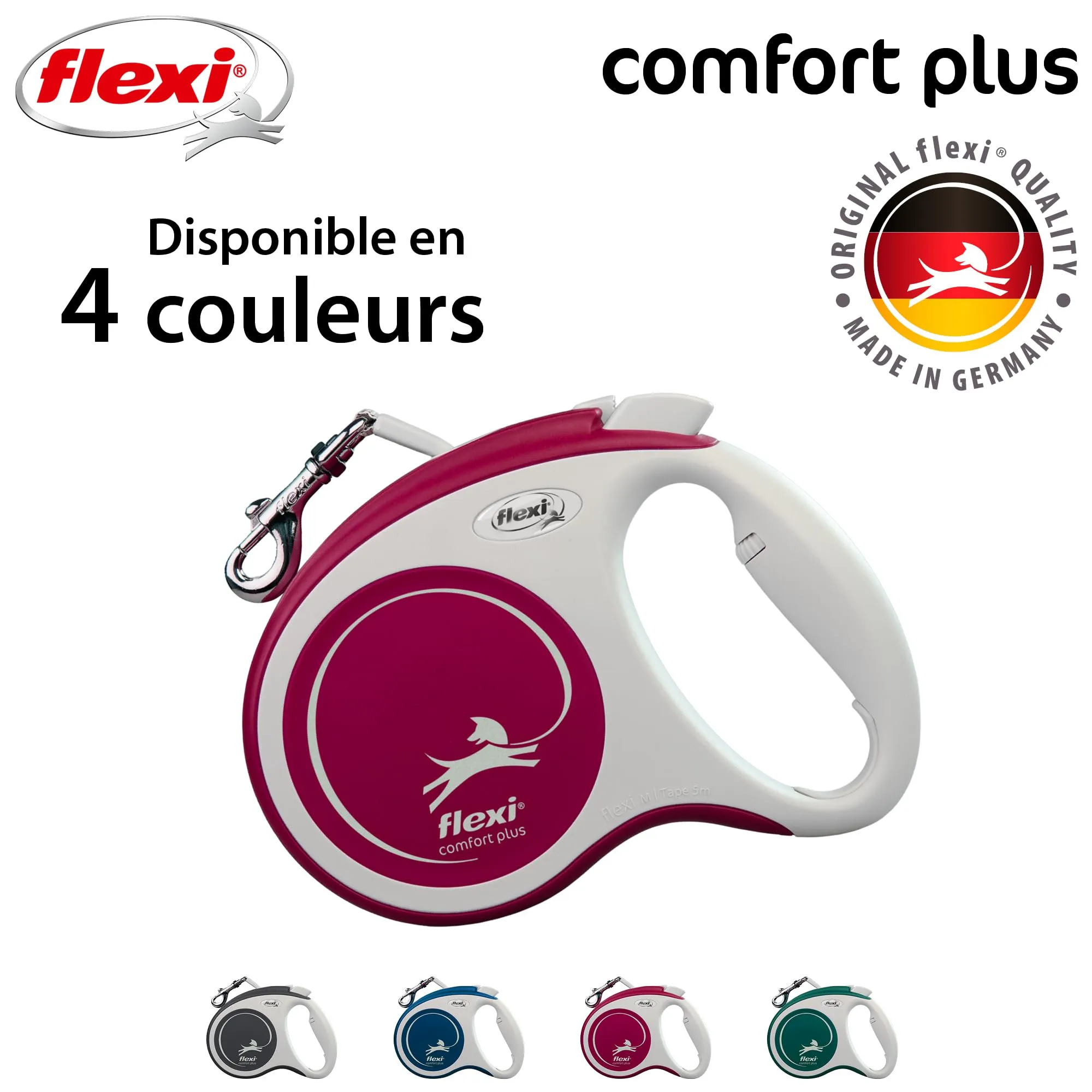 flexi Comfort Plus M Guinzaglio Allungabile 5 m, 25 kg, Rosso - immagine 5