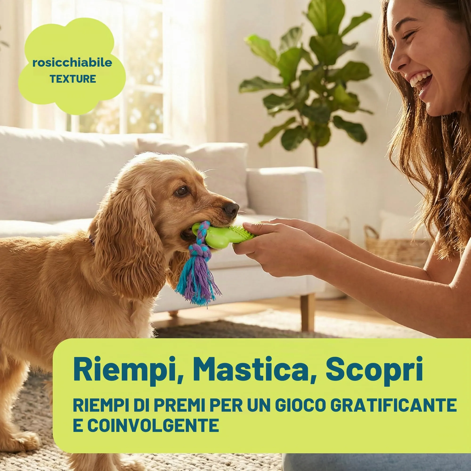 Petstages Orka Bone - gioco da masticare per cani - a forma di osso - blu royal - mini - immagine 4