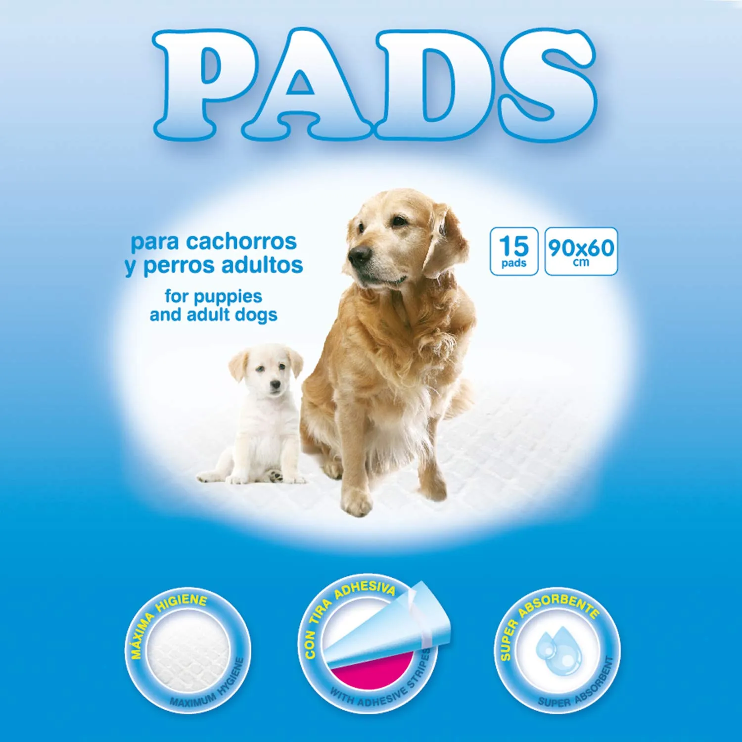 ARQUIVET Pads - Tappetino per cani - super assorbenti - Grande (15 unità ), monouso - 90 x 60 cm - immagine 6