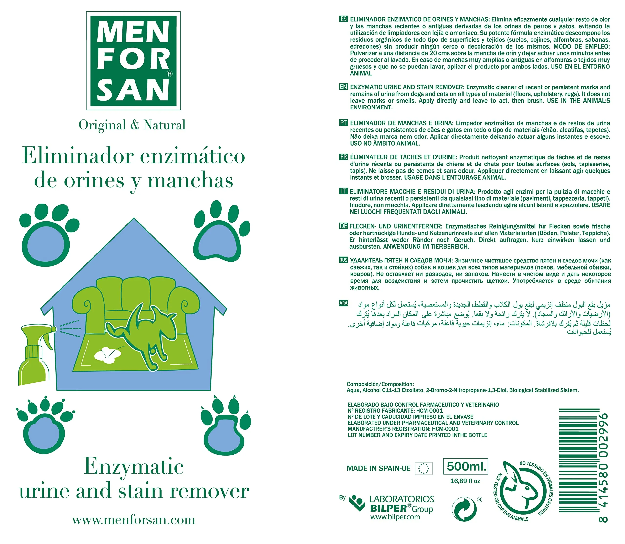 Détachant Menforsan Animaux de compagnie (500 ml) - immagine 2