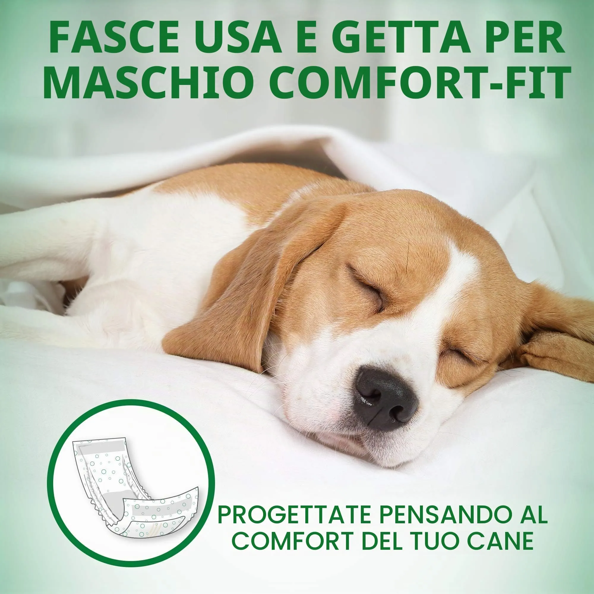 Vet's Best Comfort Fit wrap usa e getta per cane maschio con indicatore di umidità, Confezione da 12 pz. - immagine 2