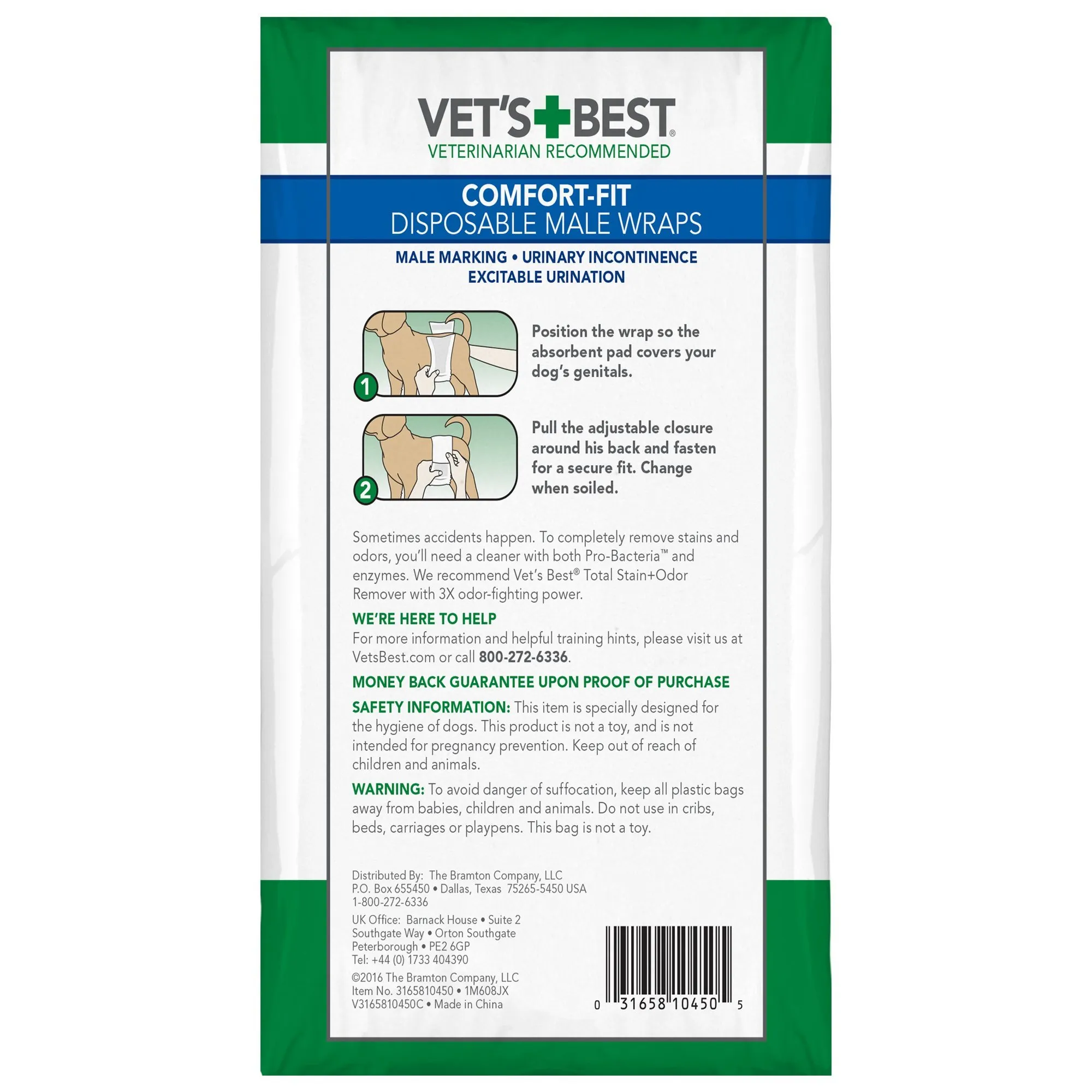 Vet's Best Comfort Fit wrap usa e getta per cane maschio con indicatore di umidità, Confezione da 12 pz. - immagine 7