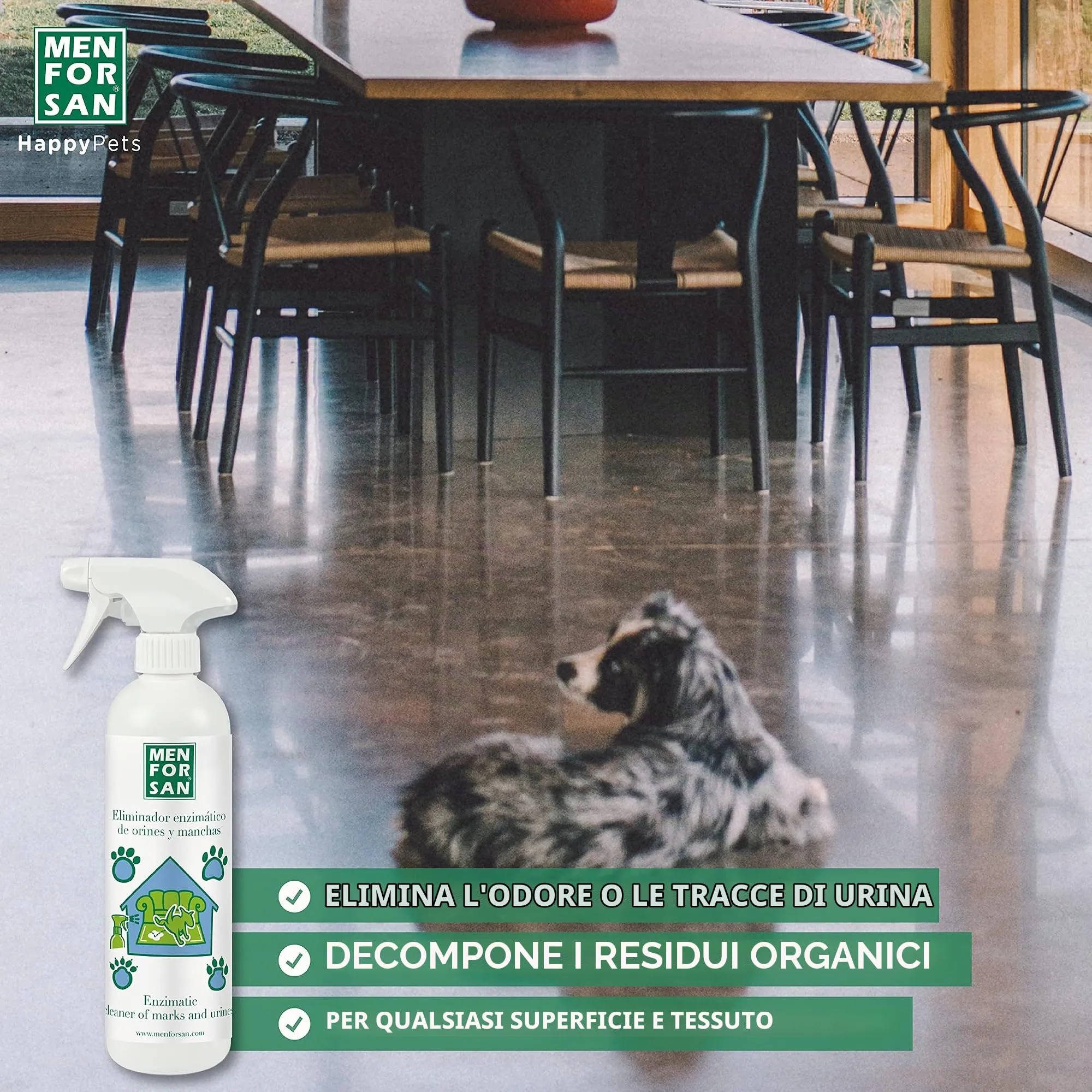 Menforsan Enzymatic Pet Urine e Smacchiatore Incolore, 500 ml (Confezione da 2 unità) - immagine 3