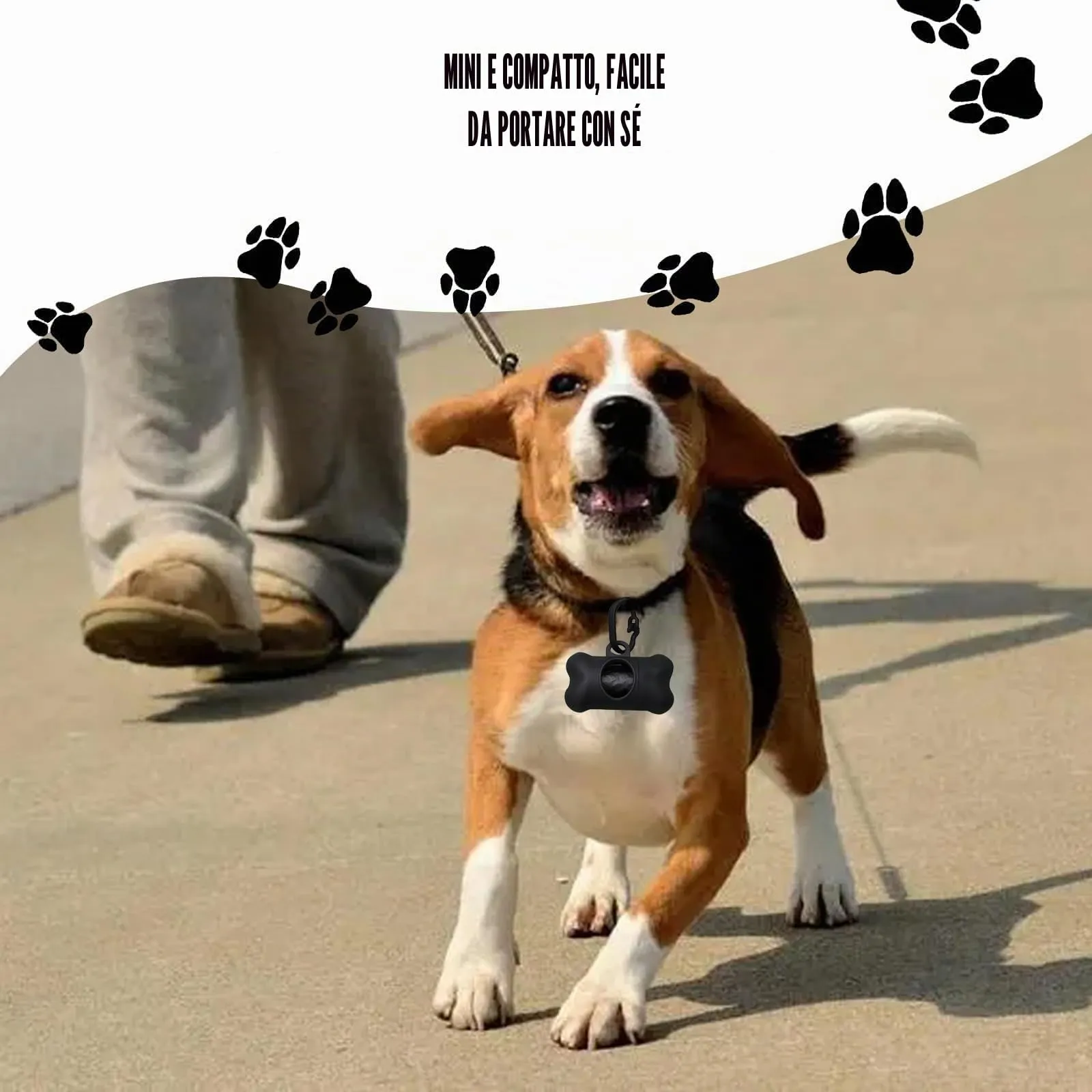 GVSS Distributore di Sacchetti per Cacca di Cane Nero 8 x 5 cm, Sacchetto per Cacca di Cane a Forma di Osso con 1 Rotolo di Sacchetti per Cane, Supporto per Sacchetti per Cacca di Cane - immagine 4