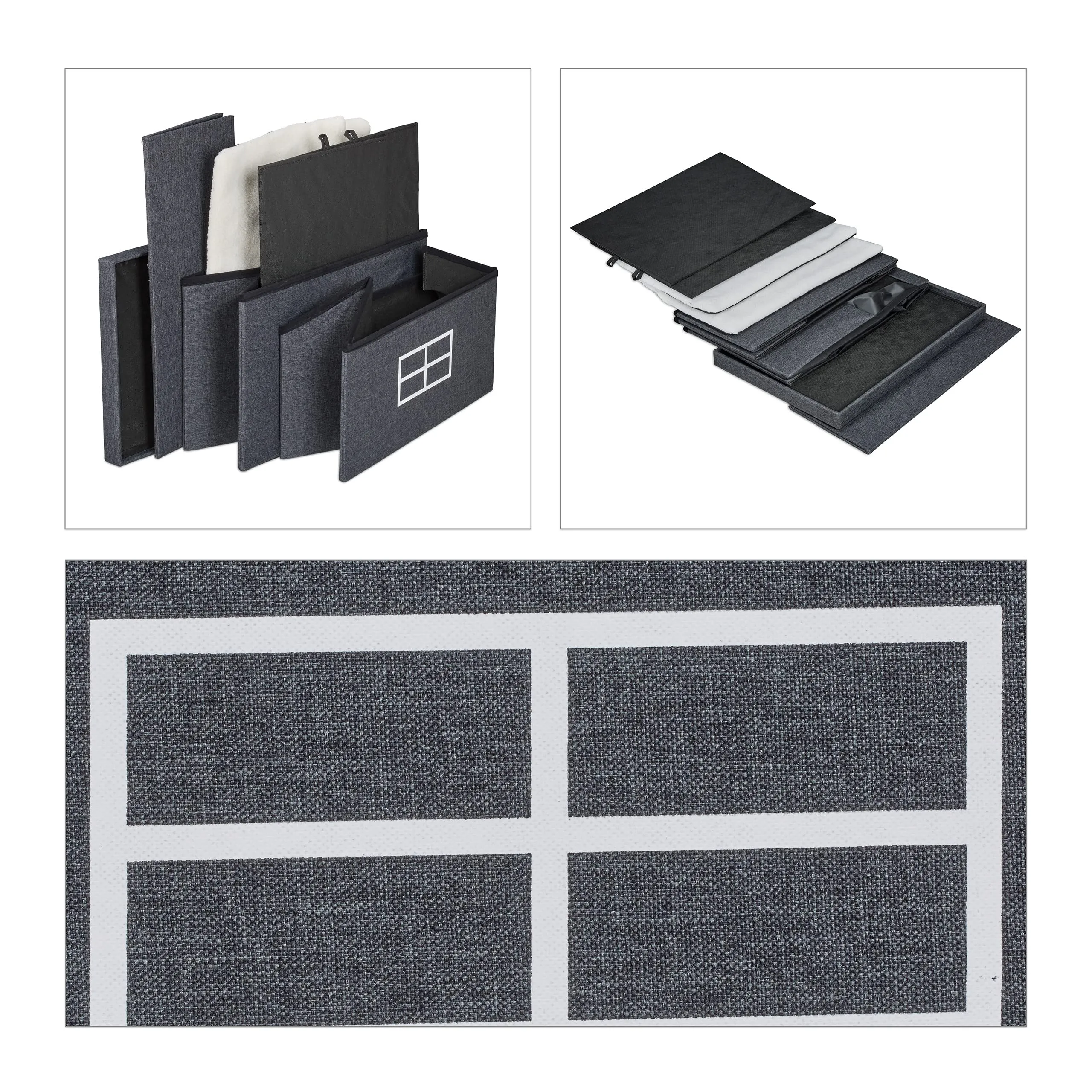 Relaxdays Casetta per Gatti, Rifugio Soffice, Cuccia Pieghevole a 2 Entrate, HxLxP: 71,5 x 62,5 x 44 cm, Grigio Scuro - immagine 7