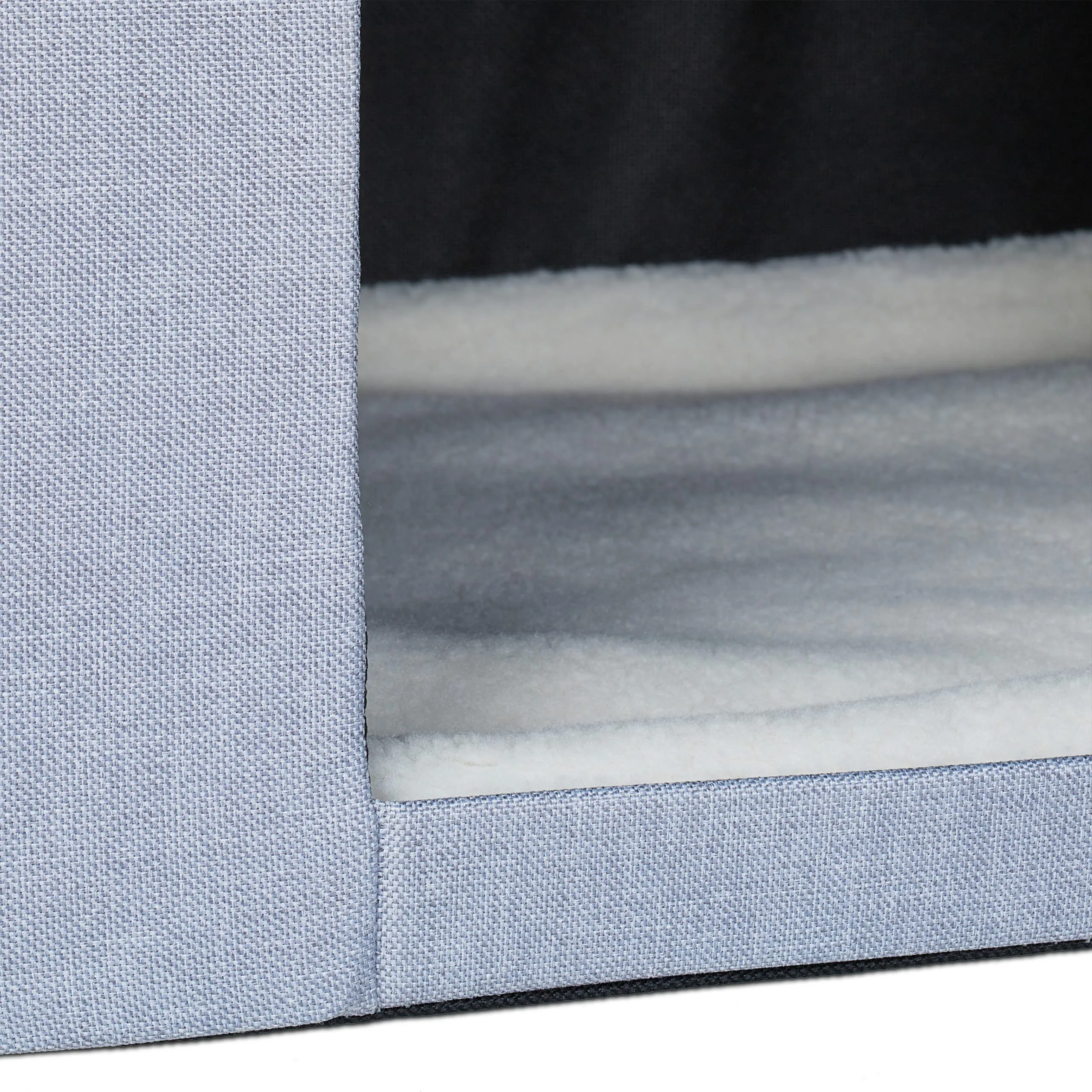Relaxdays Cassapanca con Cuccia per Gatti e Cani Piccoli, Panca con Tana per Animali, HLP 38,5 x 74,5 x 37 cm, Grigio - immagine 9