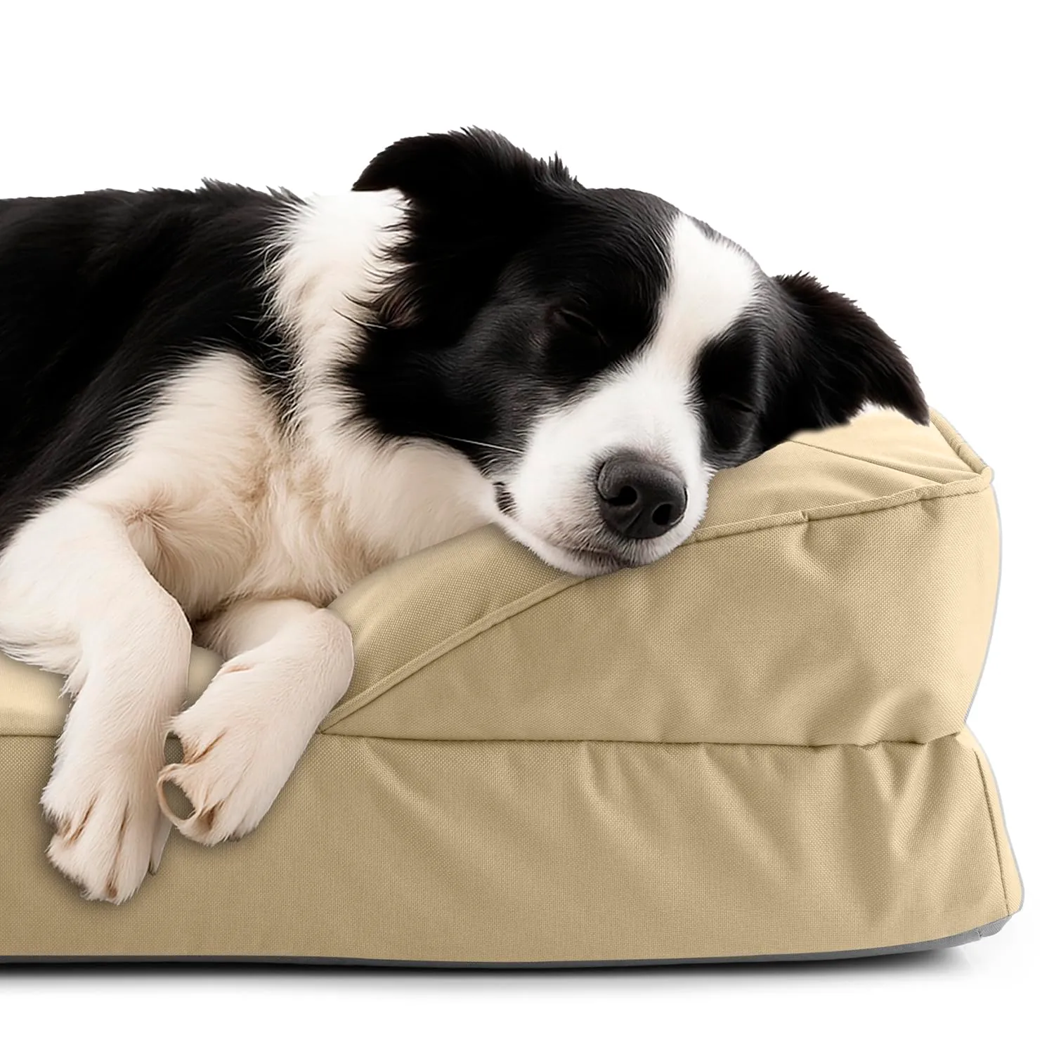 Lumaland Cuccia ortopedica per cani per esterni e interni, 90 x 65 cm, con fondo antiscivolo, imbottitura e fodera lavabile, impermeabile - immagine 3