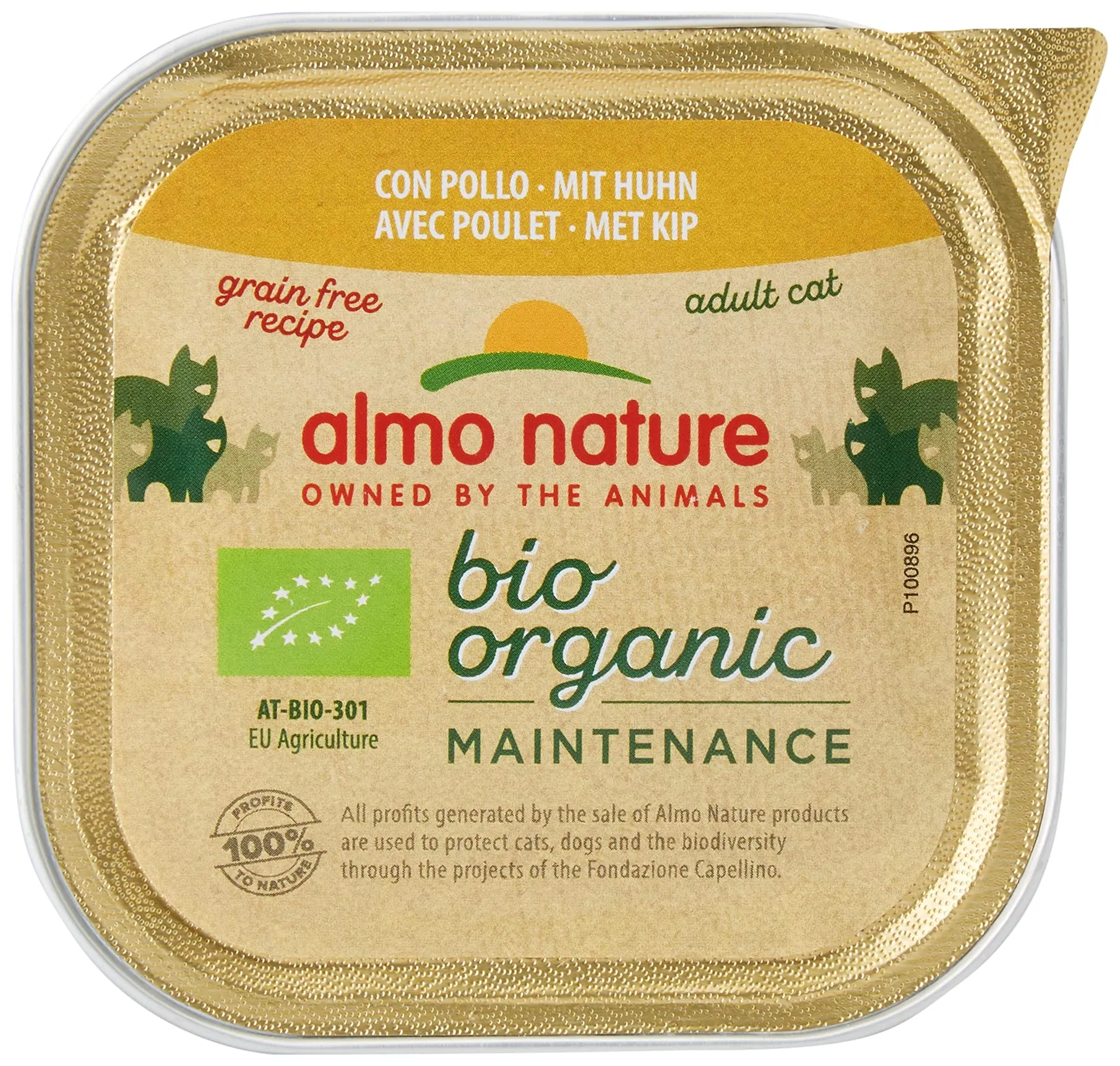 Almo Nature Bio Organic - Cibo Umido per Gatti Adulti al Pollo - 100% Biologico, Senza OGM e Conservanti - 85g, Confezione da 19 - immagine 2