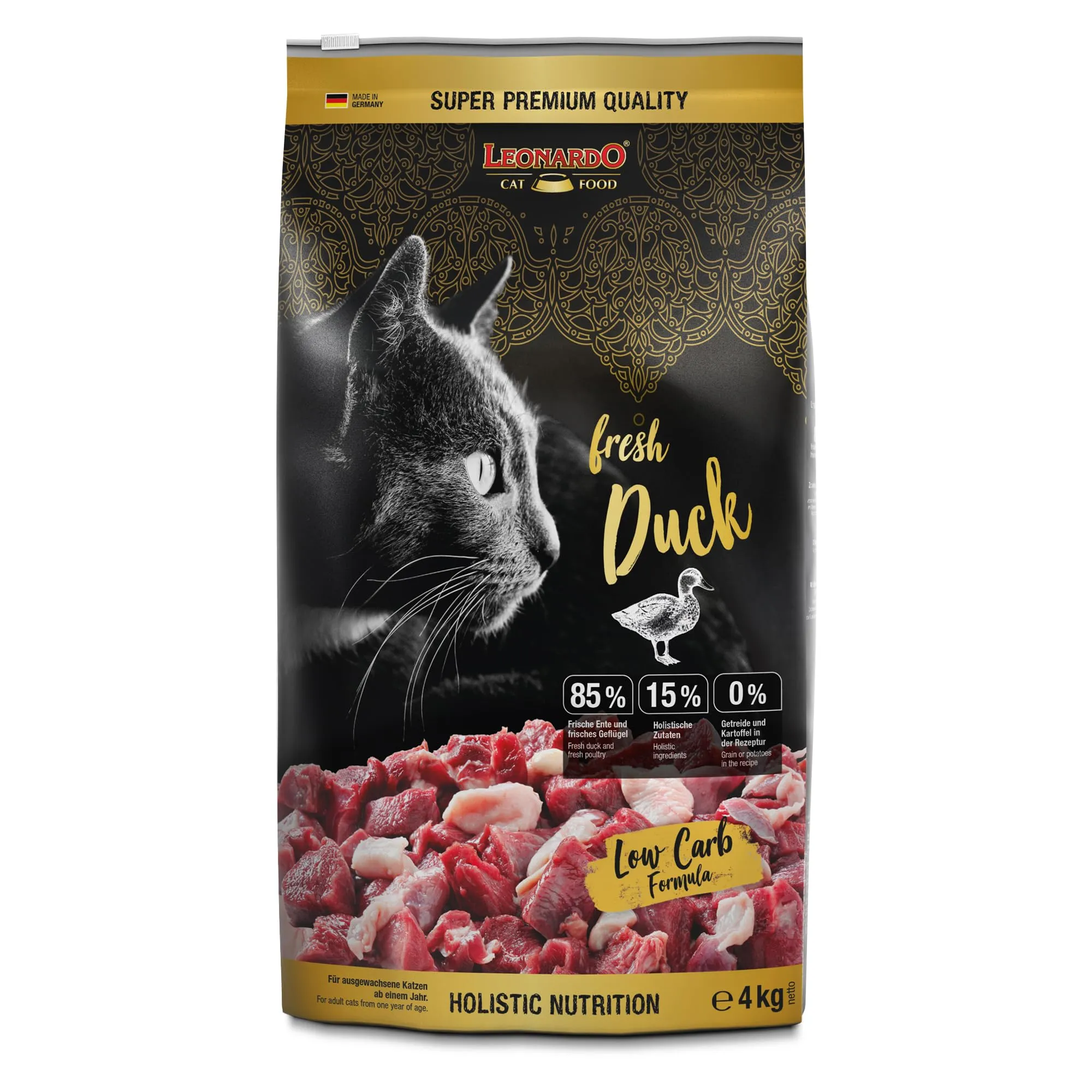 Leonardo Fresh Duck [4kg] Cibo per Gatti con 85% di Carne Fresca | Alimento Completo per Gatti Adulti di Tutte le Razze di Almeno 1 Anno - immagine 4
