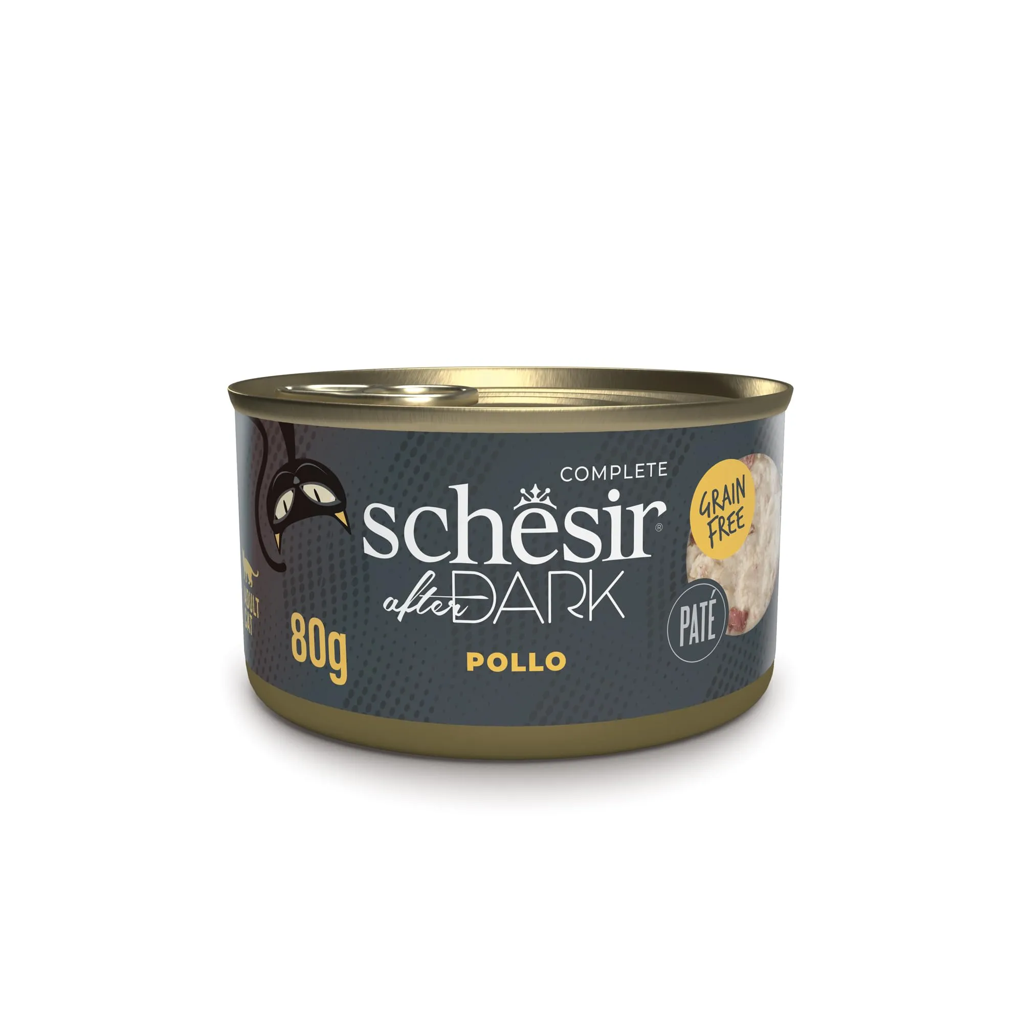 Schesir After Dark, Filetti di Pollo in Patè, Alimento Umido Completo per Gatti, in Lattina, Grain Free, Alto Contenuto di Proteine, Fonte di Idratazione, 12 x 80 g - immagine 1