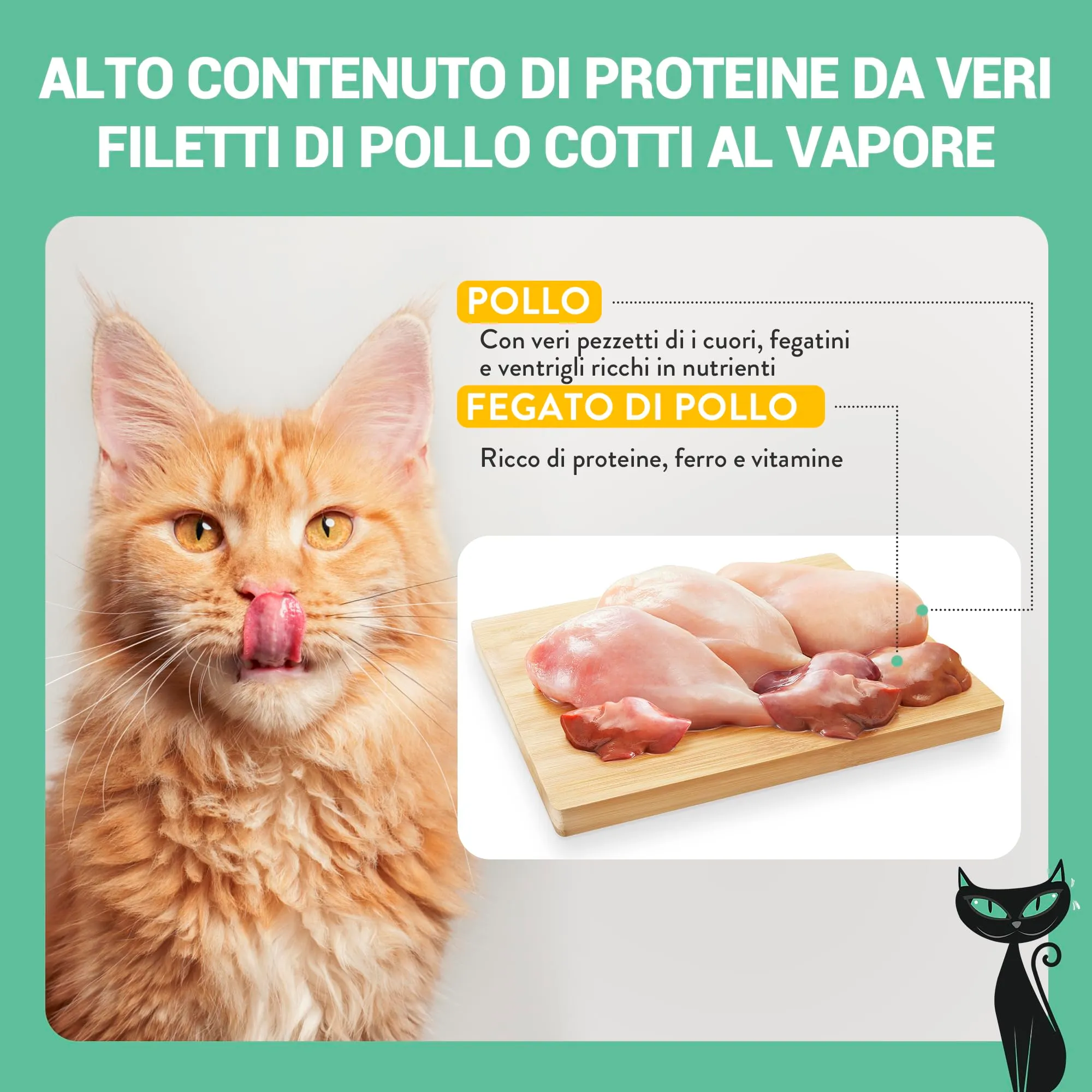 Schesir After Dark, Filetti di Pollo in Patè, Alimento Umido Completo per Gatti, in Lattina, Grain Free, Alto Contenuto di Proteine, Fonte di Idratazione, 12 x 80 g - immagine 5