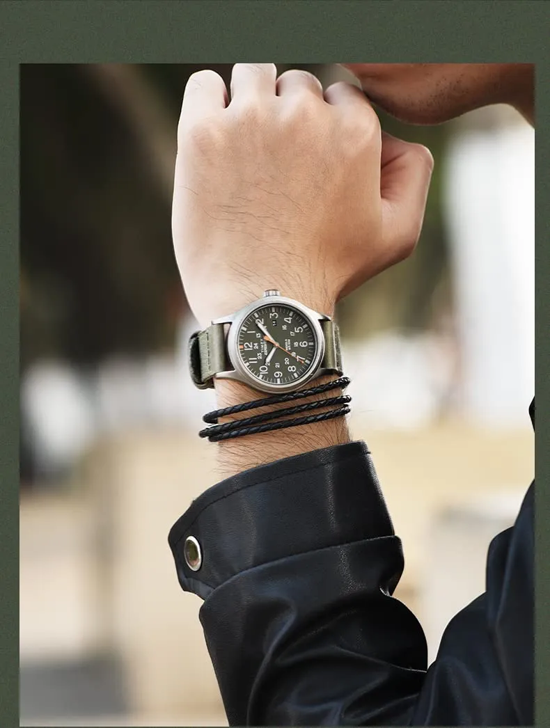 Timex Expedition Scout TW4B14000 - Orologio da uomo con cinturino in tessuto, 40 mm, colore verde scuro - immagine 6